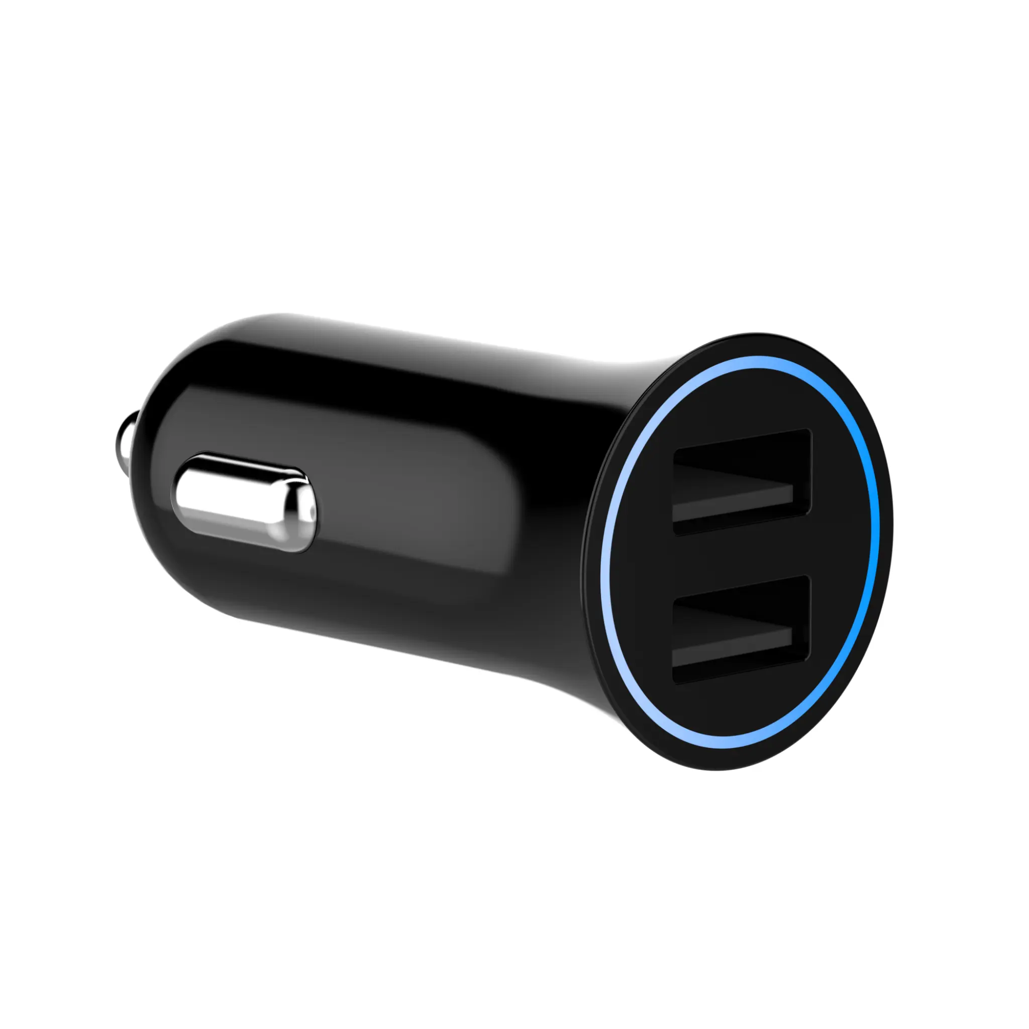 Sinox 12V Dual USB A Charger. 2.4A. Black