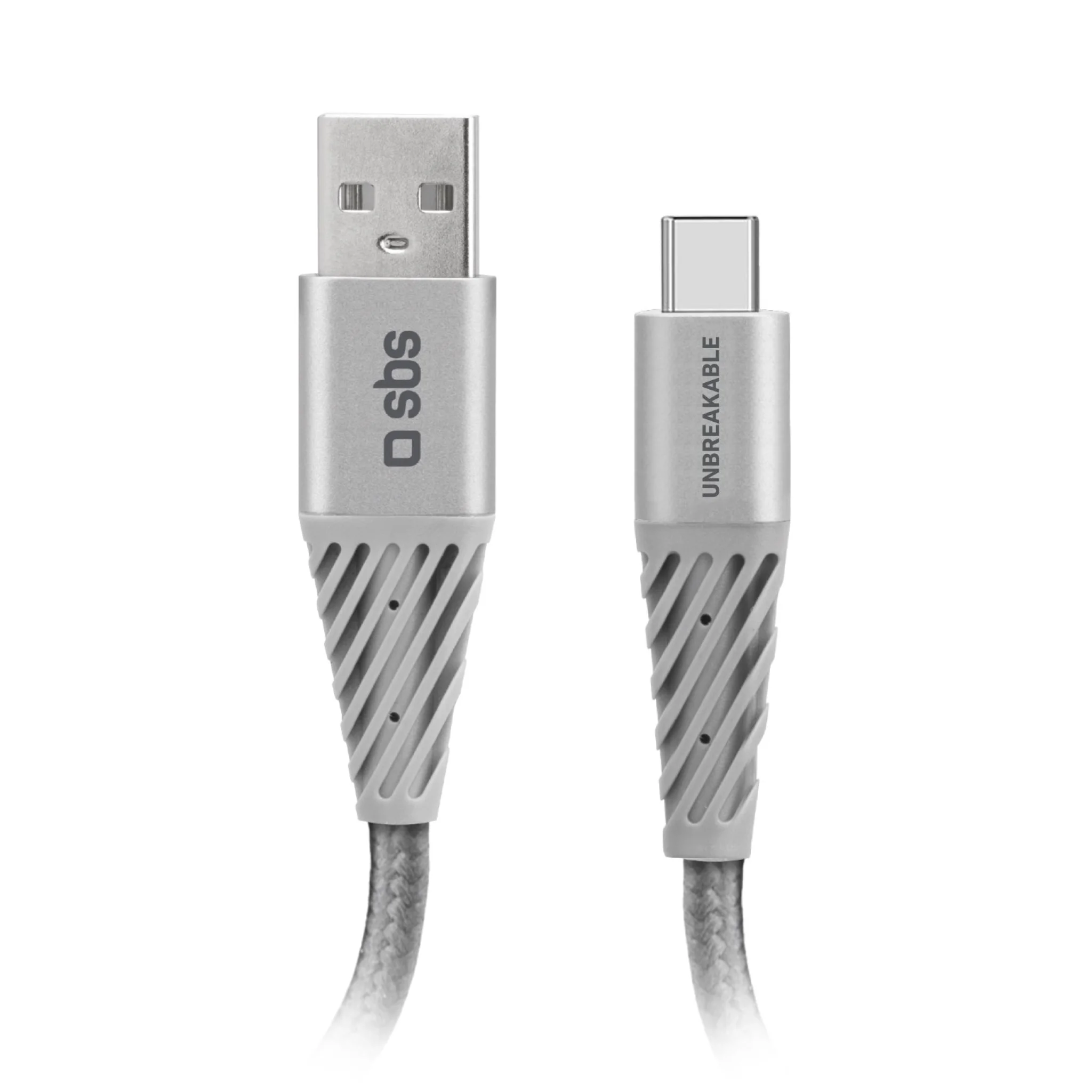 SBS Ultra-Durable Aramid Fibre USB - USB C Cable. Grey