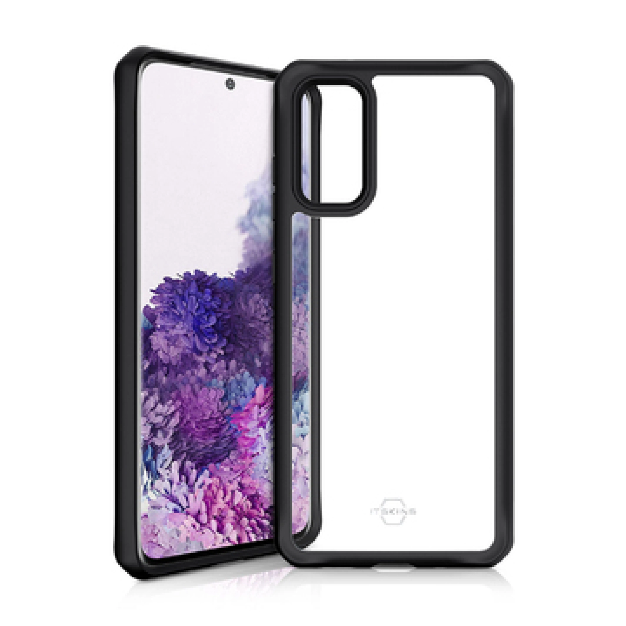 ITSKINS HYBRID SOLID cover til Samsung Galaxy S20  4G / 5G®. Sort og gennemsigtig