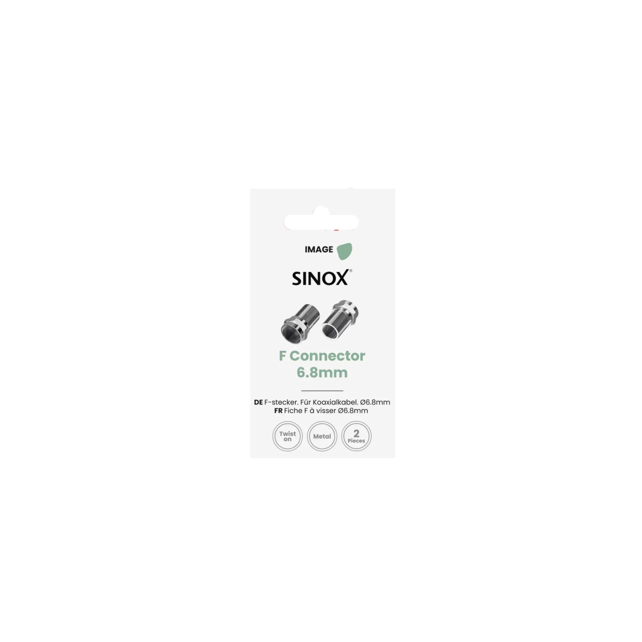 Sinox F-connector 6.8mm. 2 pcs.