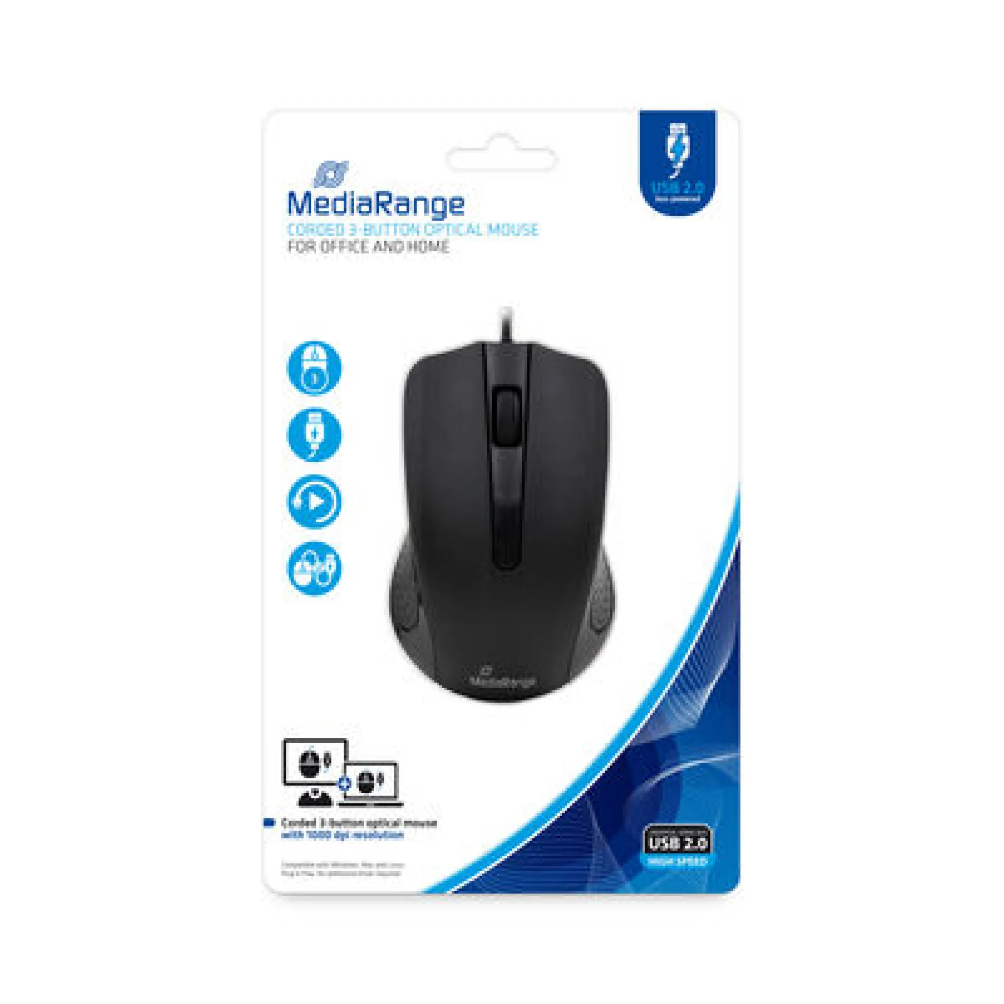 MediaRange Optical Mouse. Black