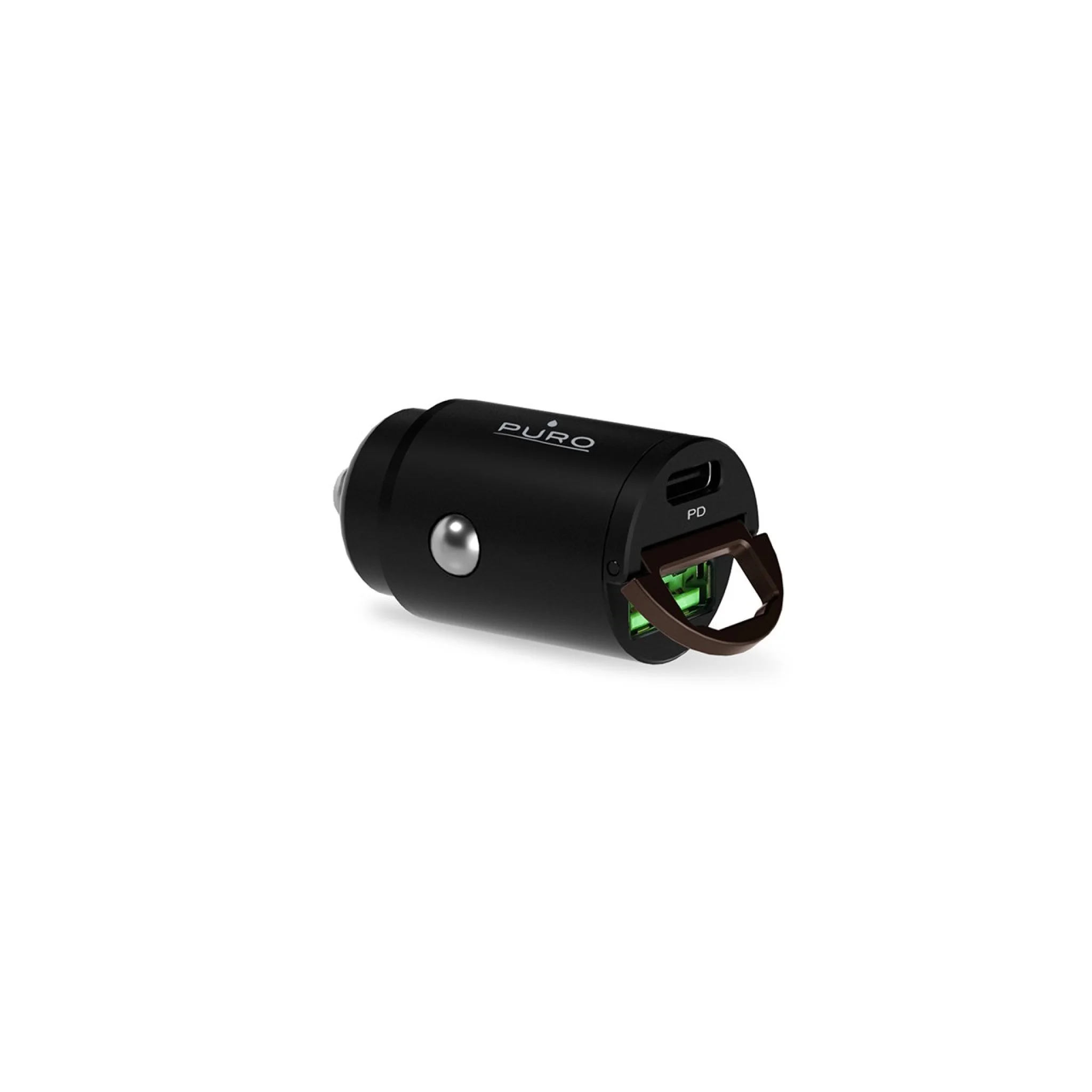 PURO Mini Car Charger "Bullet" USB-C and USB-A Fast Charging and Power Delivery 30W
