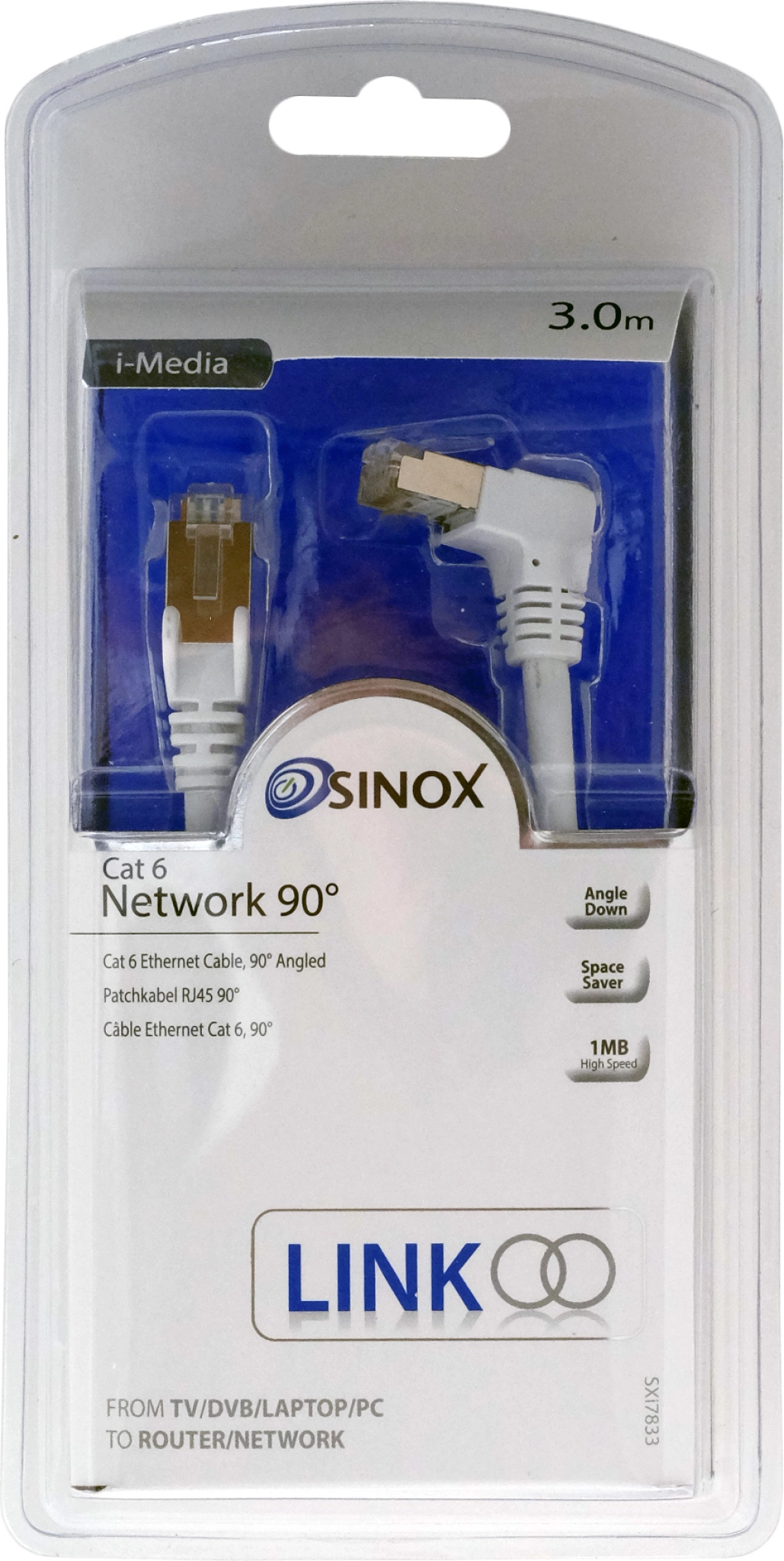 Sinox Cat6 Network Cable. 3m. White