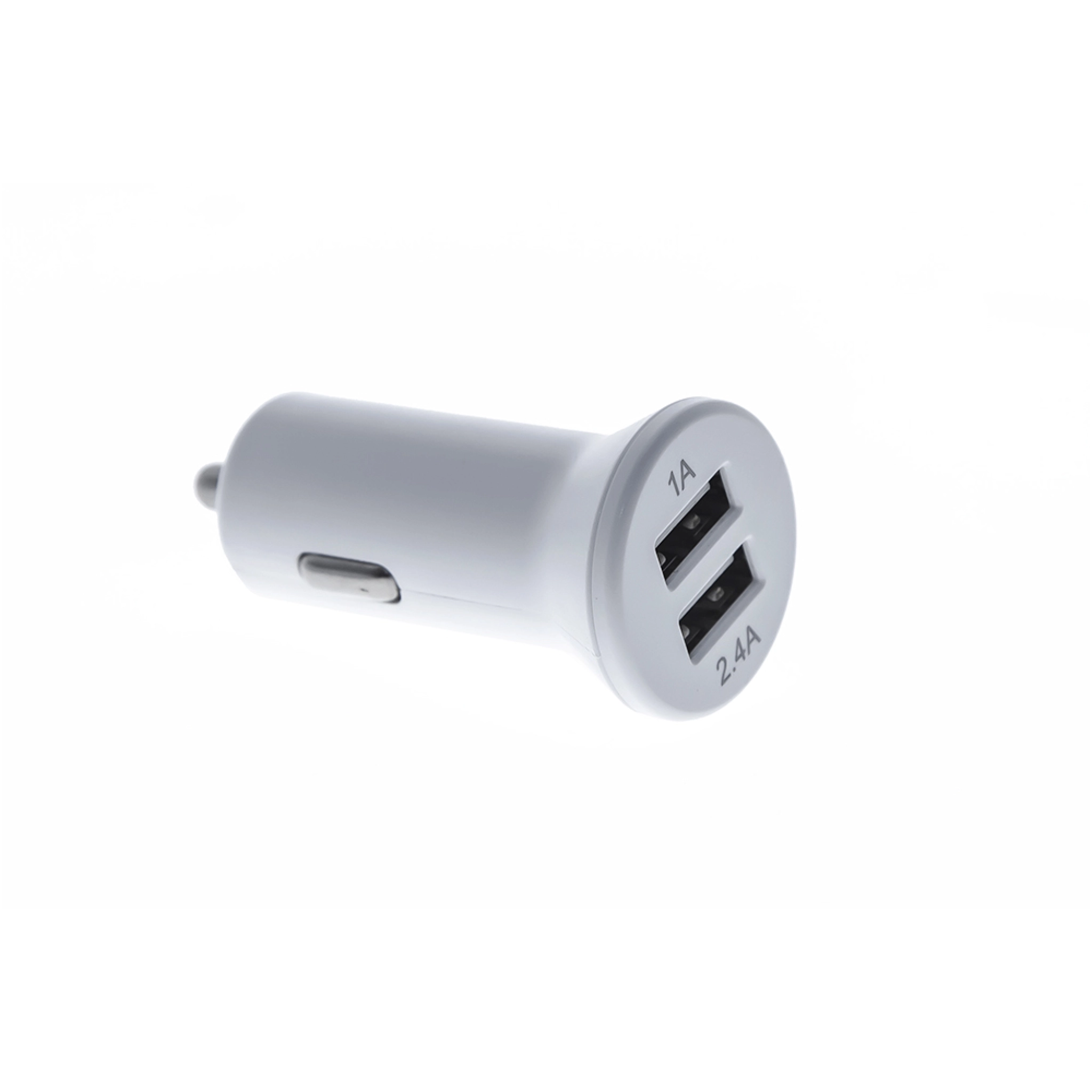 Sinox 12V Double USB A Car Charger. 1.0+2.1A. White