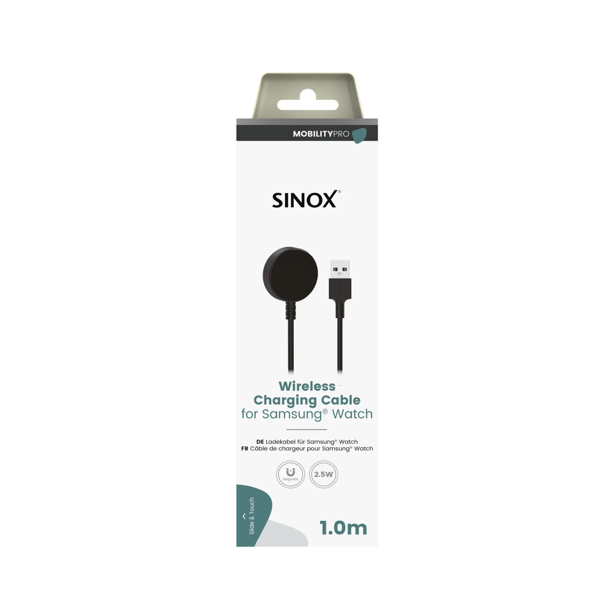 Sinox PRO Wireless Charging Cable for Samsung® Watch. 1m. Black