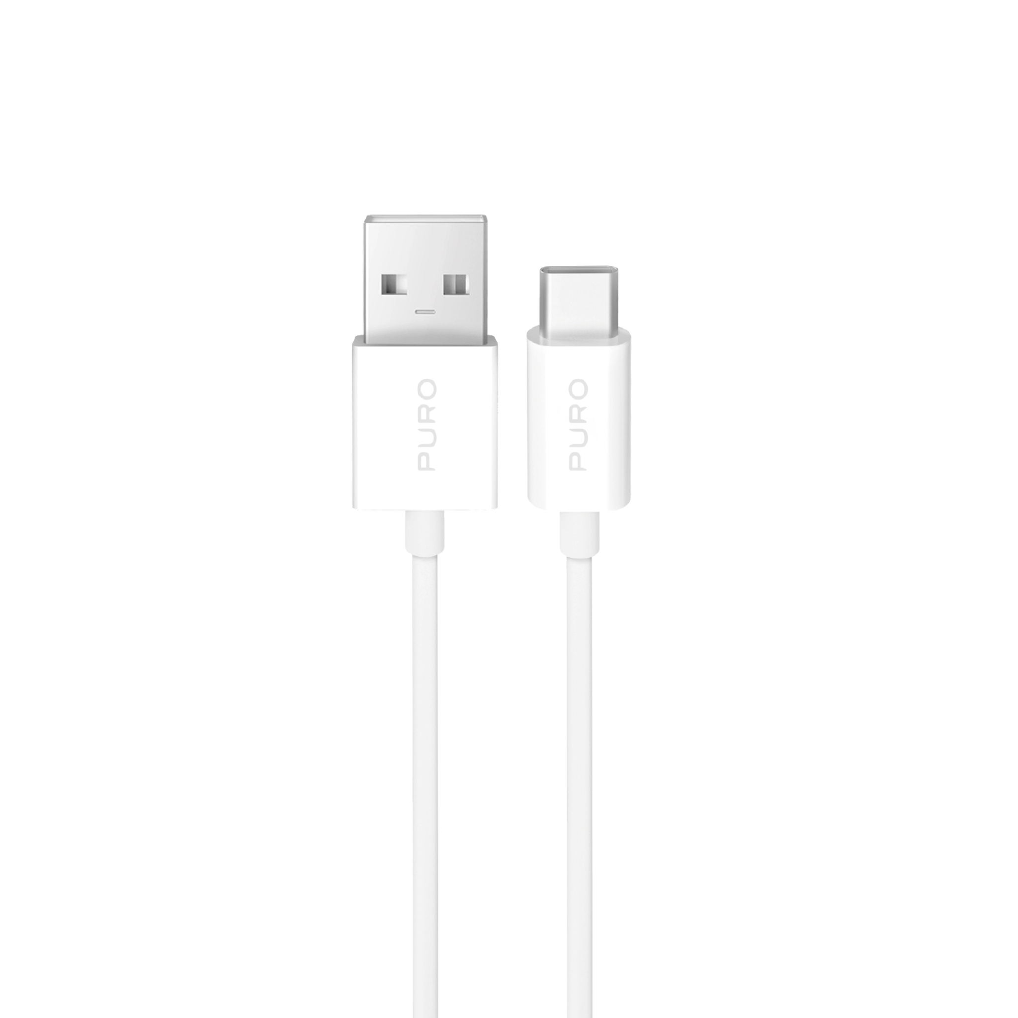 PURO TPE Cable USB-A to USB-C, 2m, 2.0, 10W, White