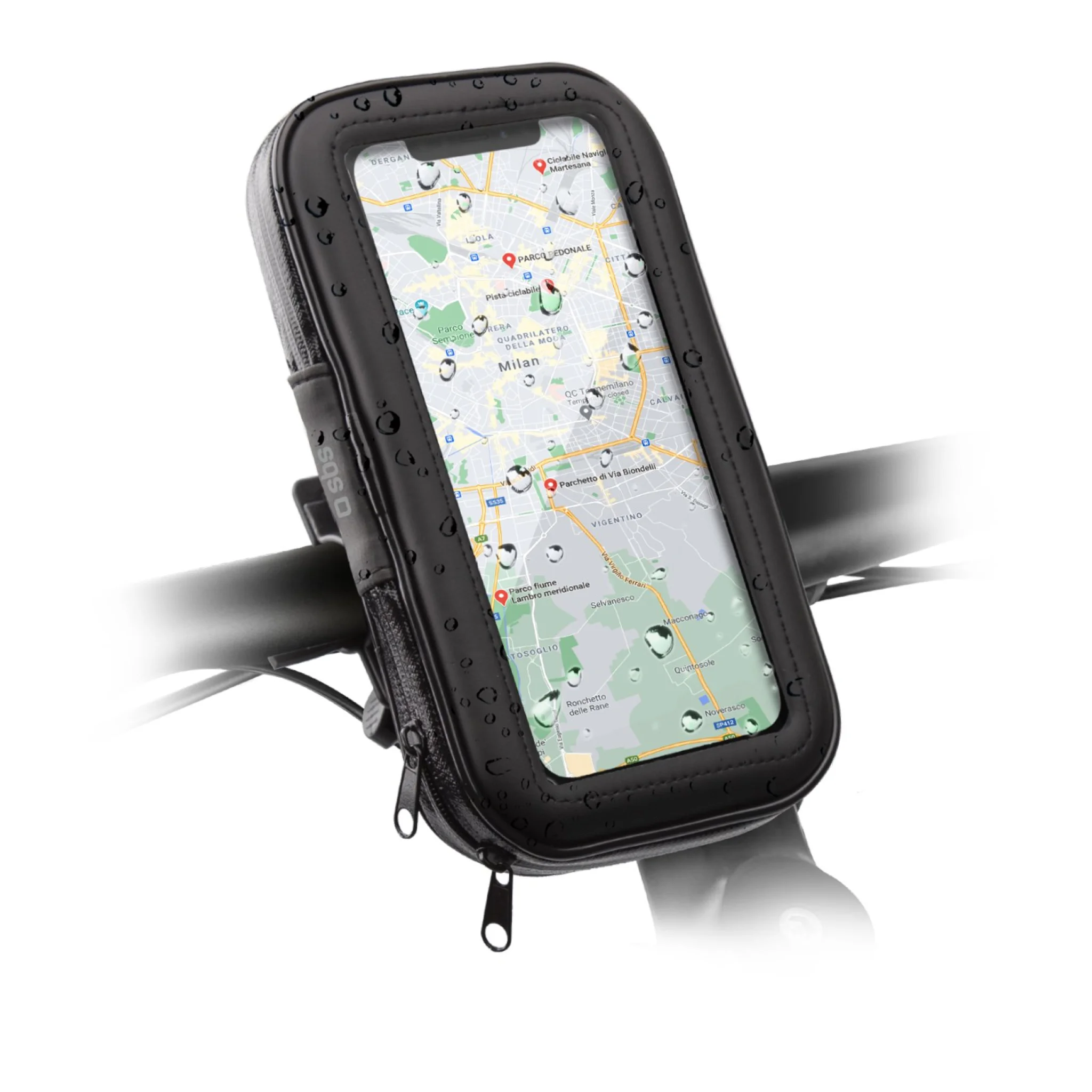 SBS Rain-resistant Phone Holder for Bicycles, Scooters or Baby Strollers. Black