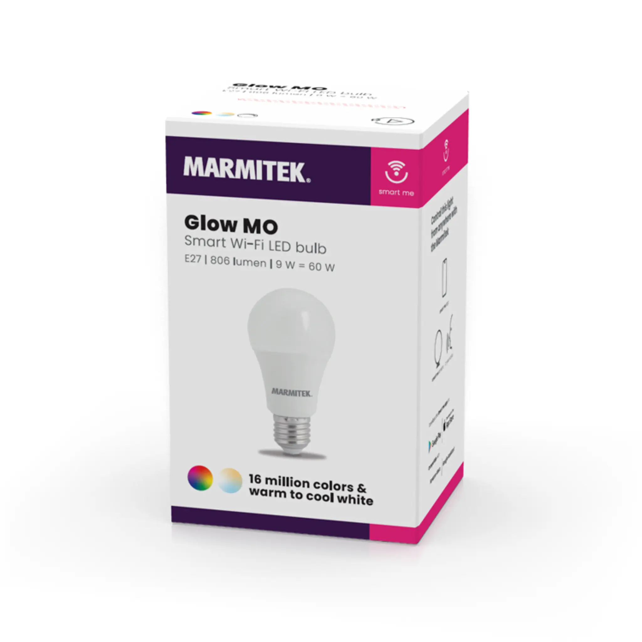 Marmitek Glow MO. E27. Hvid + 16 mio. farver