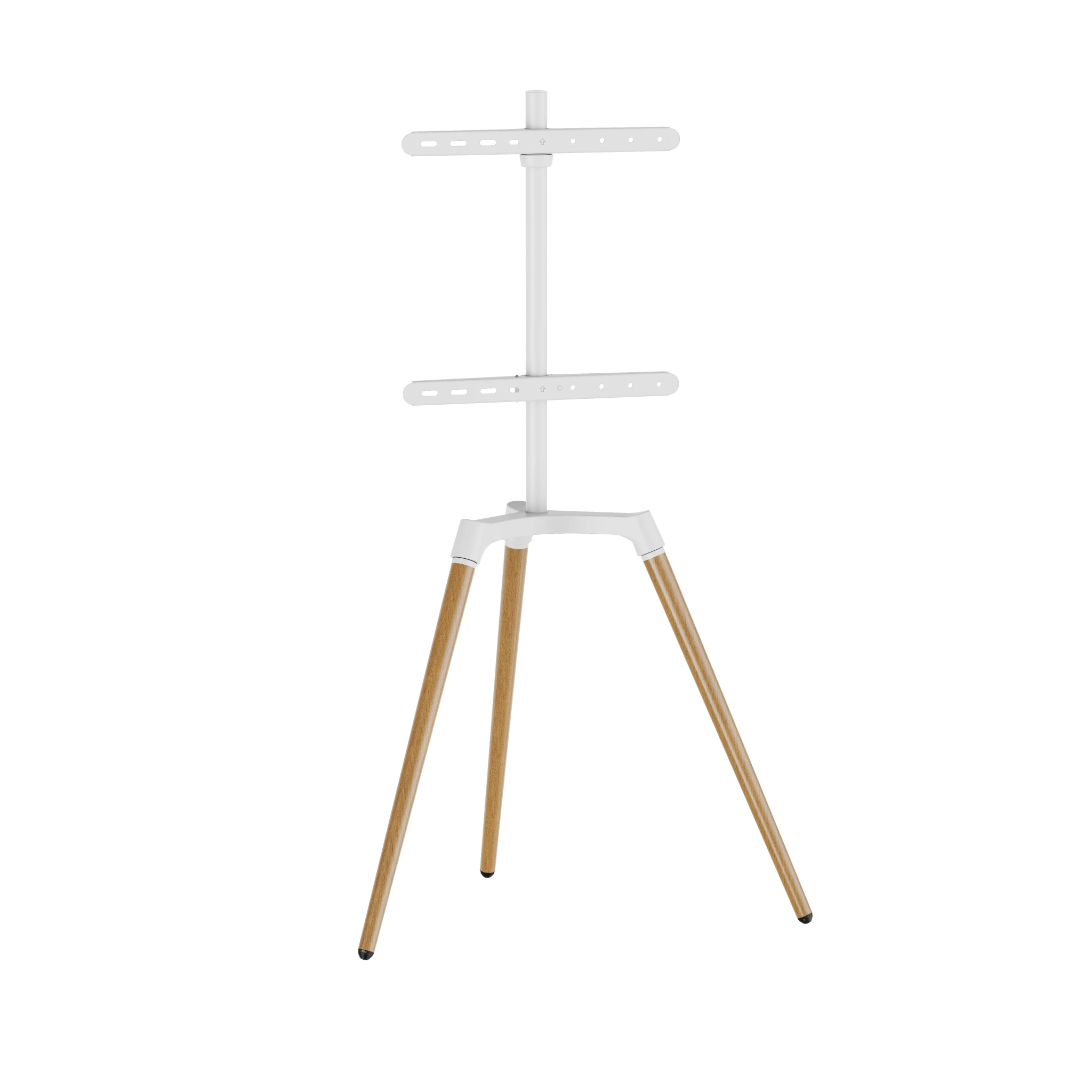 Sinox Tripod TV Floor Stand. 50"-65". White & Beech