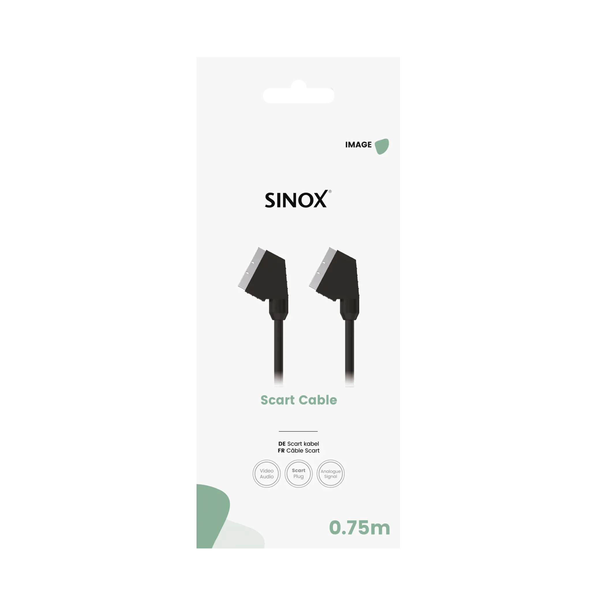 Sinox Scart Cable. 0.75m. Black