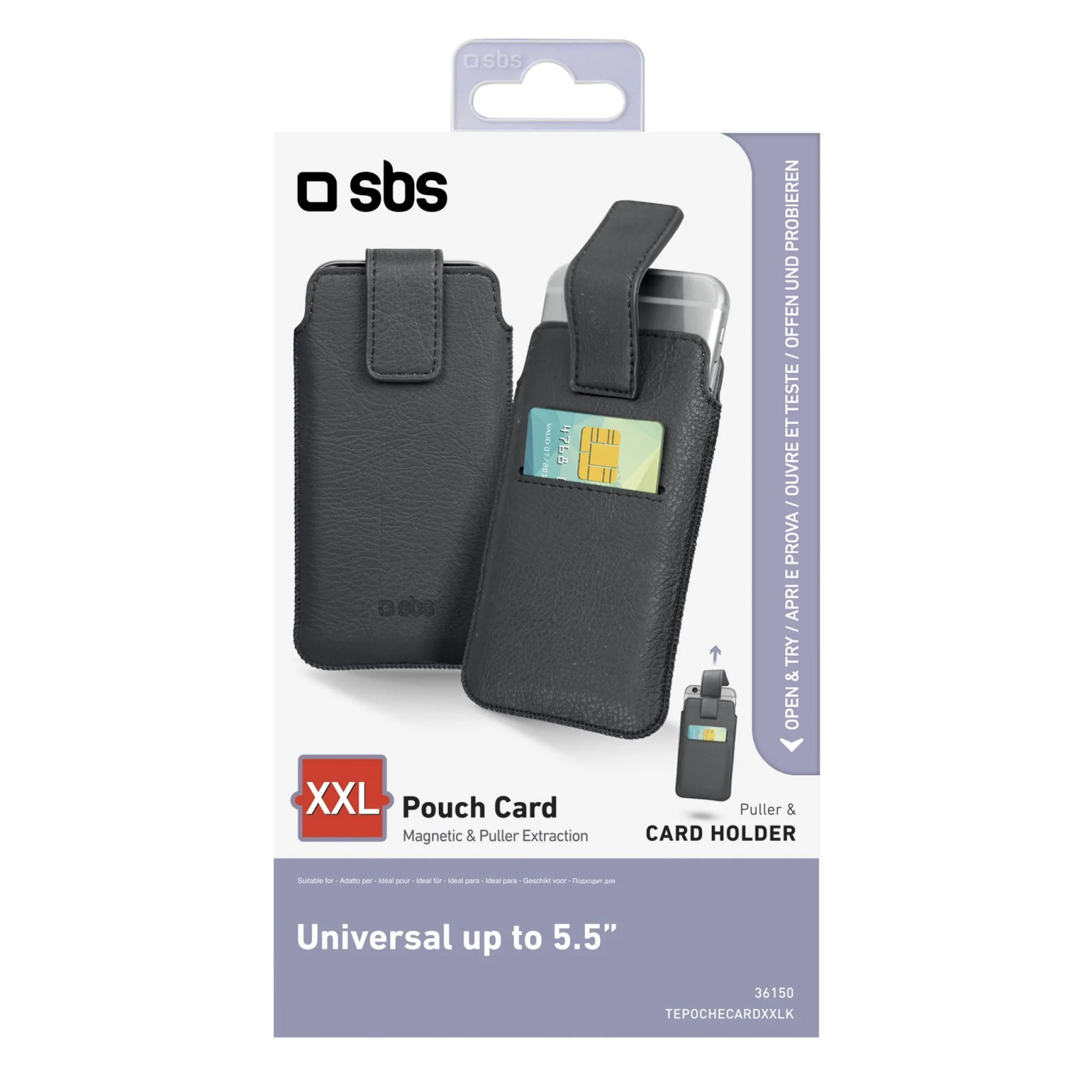 SBS Universal Pocket for Smartphone up to 5.5". Black