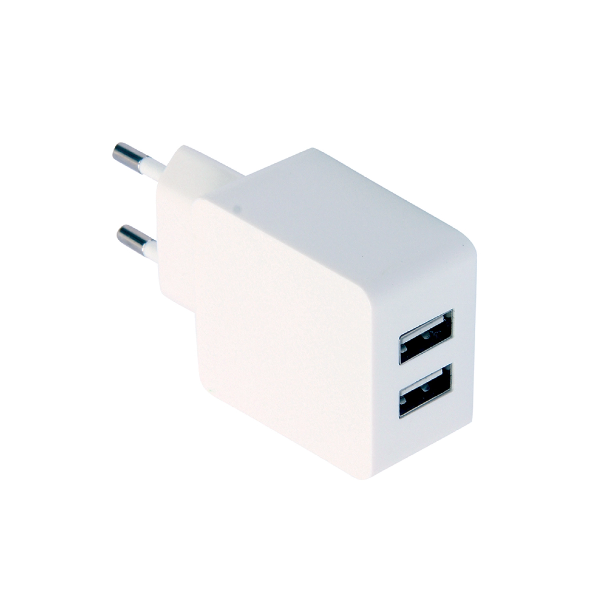 Sinox 230V Double USB A Charger 1.0+2.1A. White