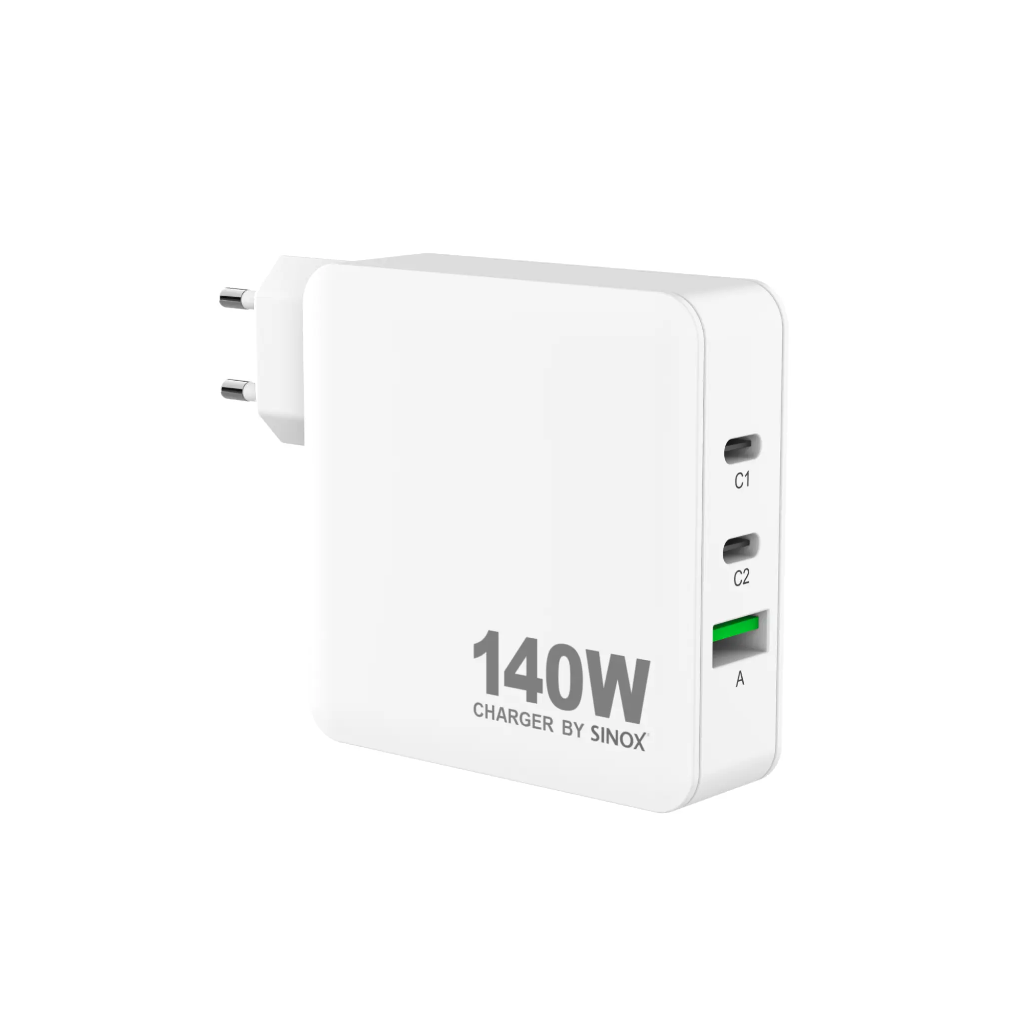 Sinox PRO Wall Charger 2xUSB-C 1xUSB-A 140W. White