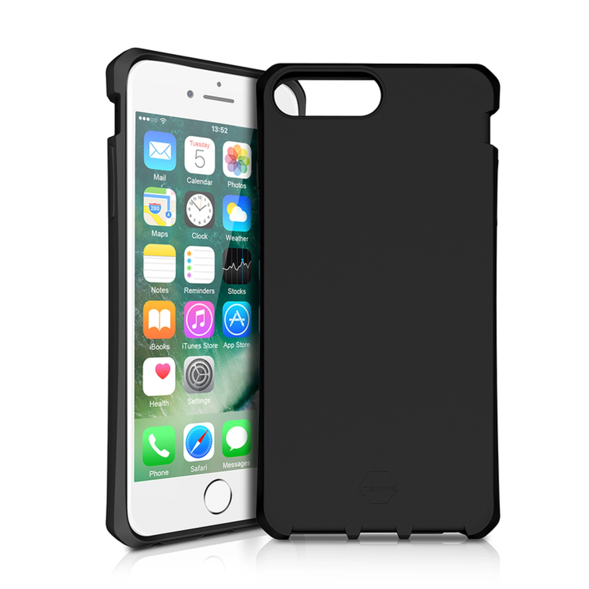 ITSKINS SPECTRUM SOLID cover til iPhone 8 Plus / 7 Plus / 6s Plus / 6 Plus®. Sort
