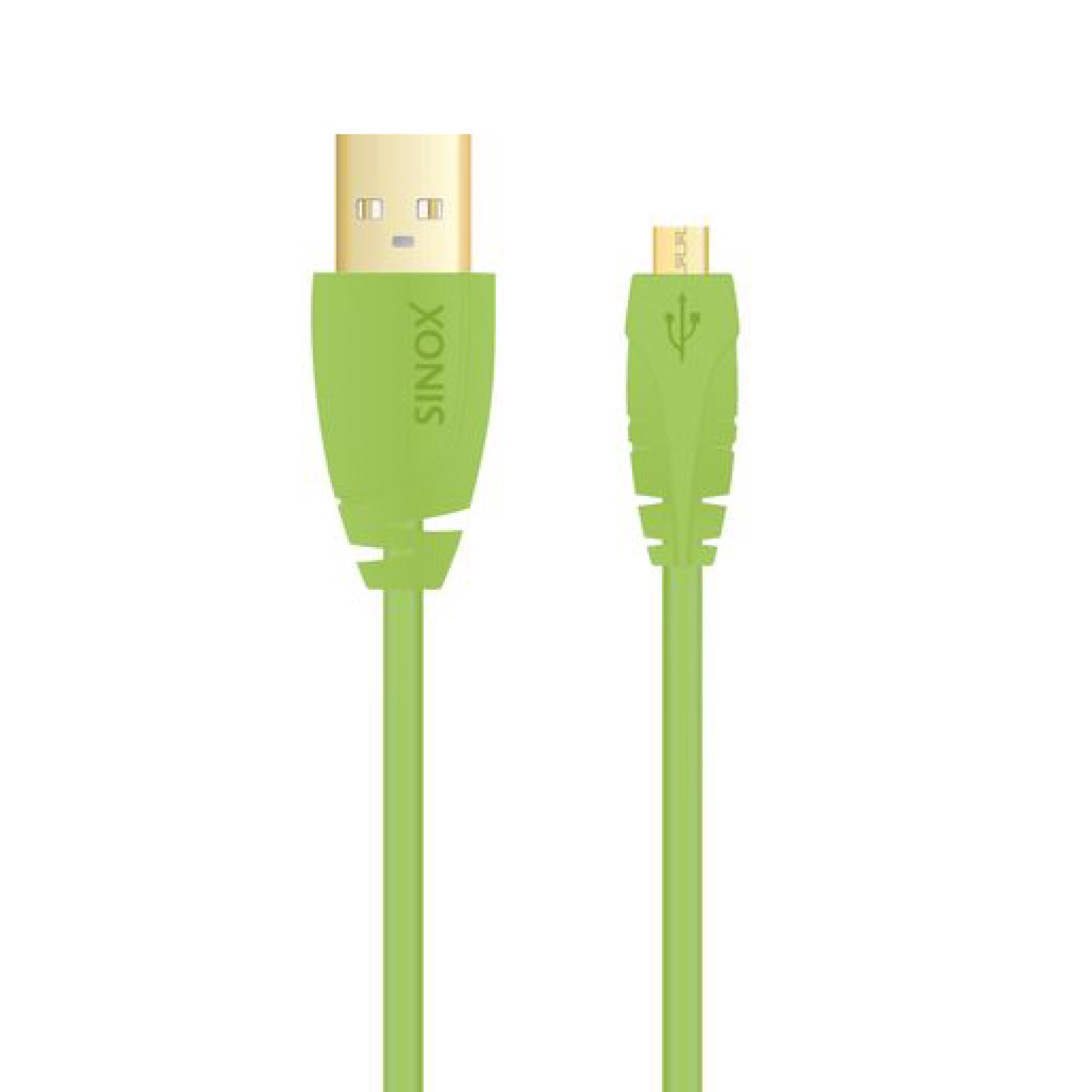 Sinox Micro USB Cable. 0,75m. Green