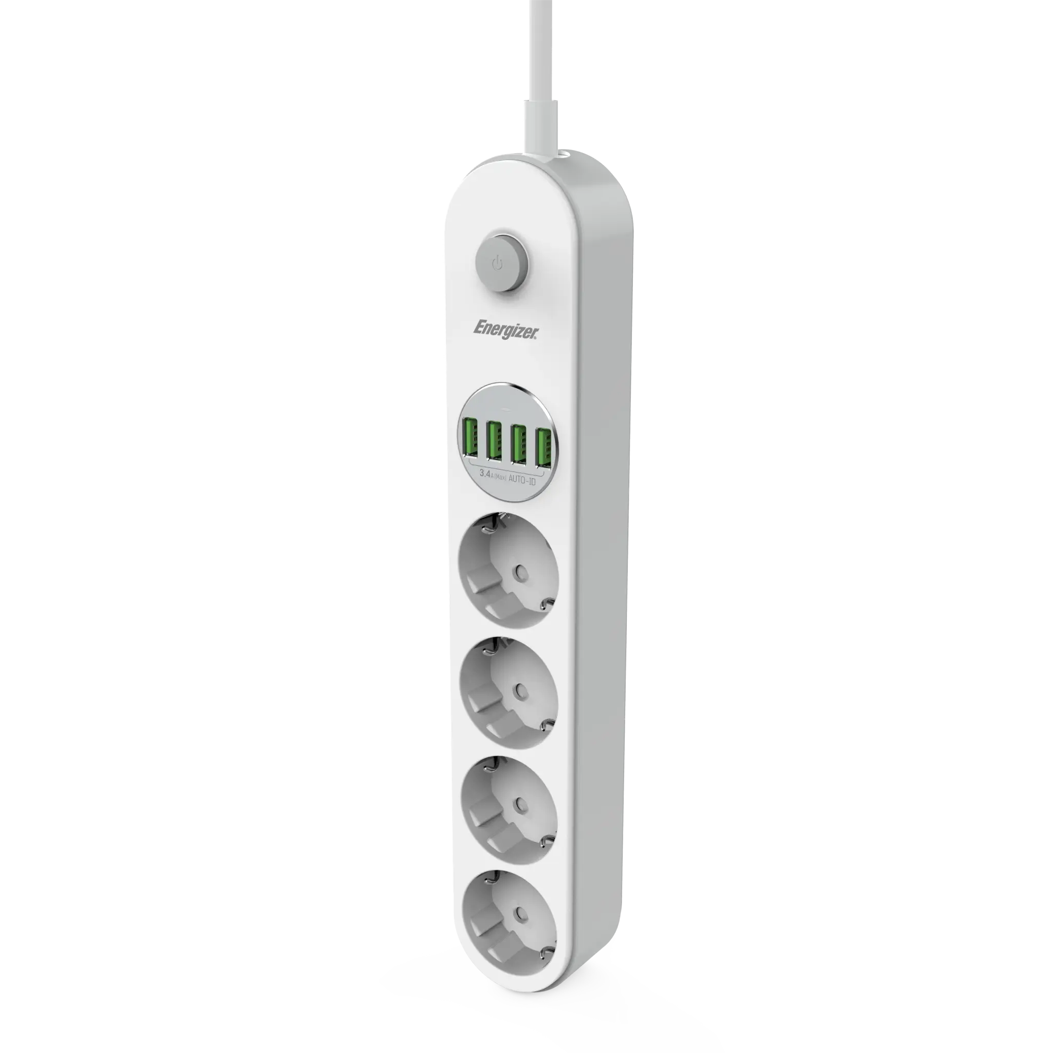 Energizer Power Strip with Surge Protection. White