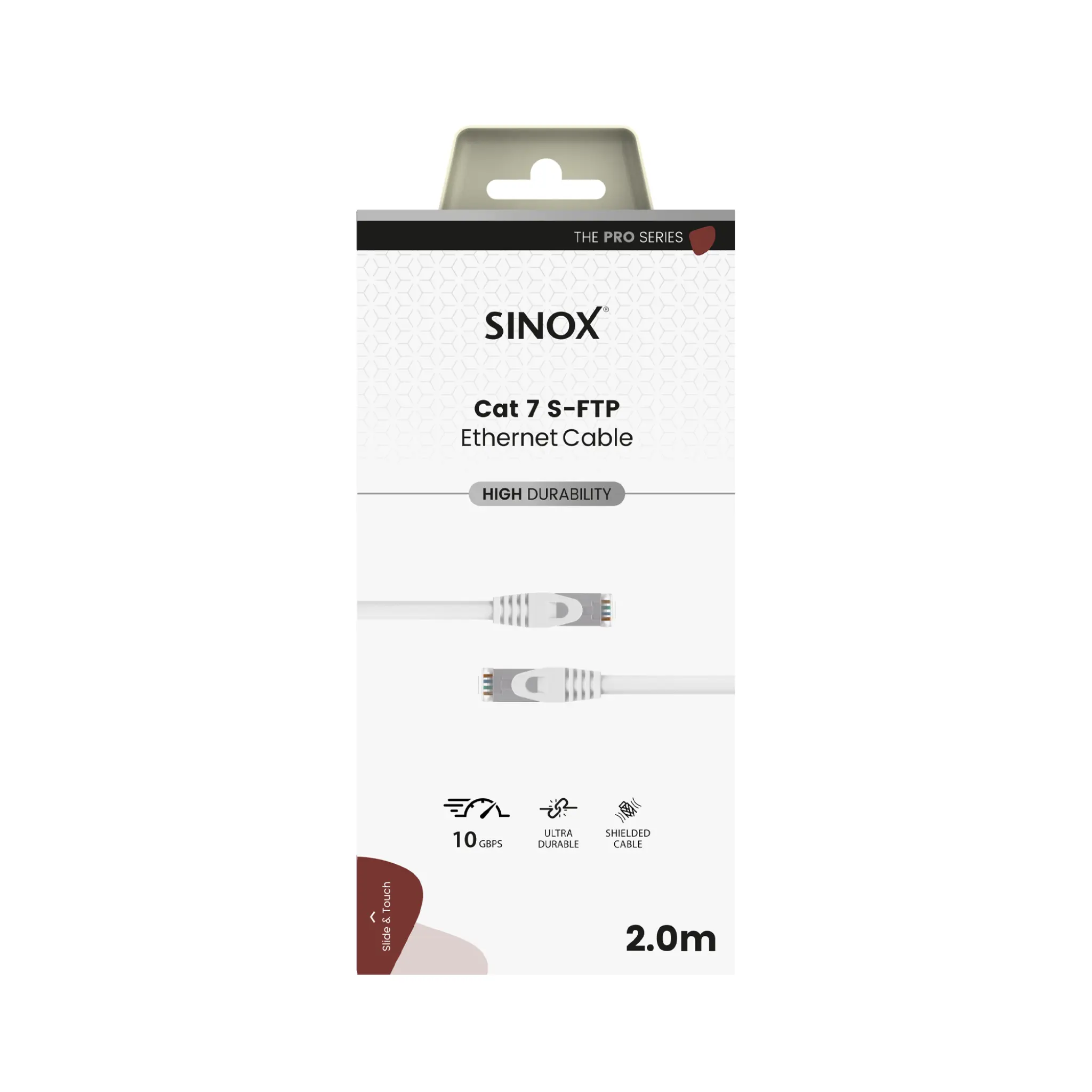 Sinox PRO S-FTP Cat7 Network Cable. 2m. White