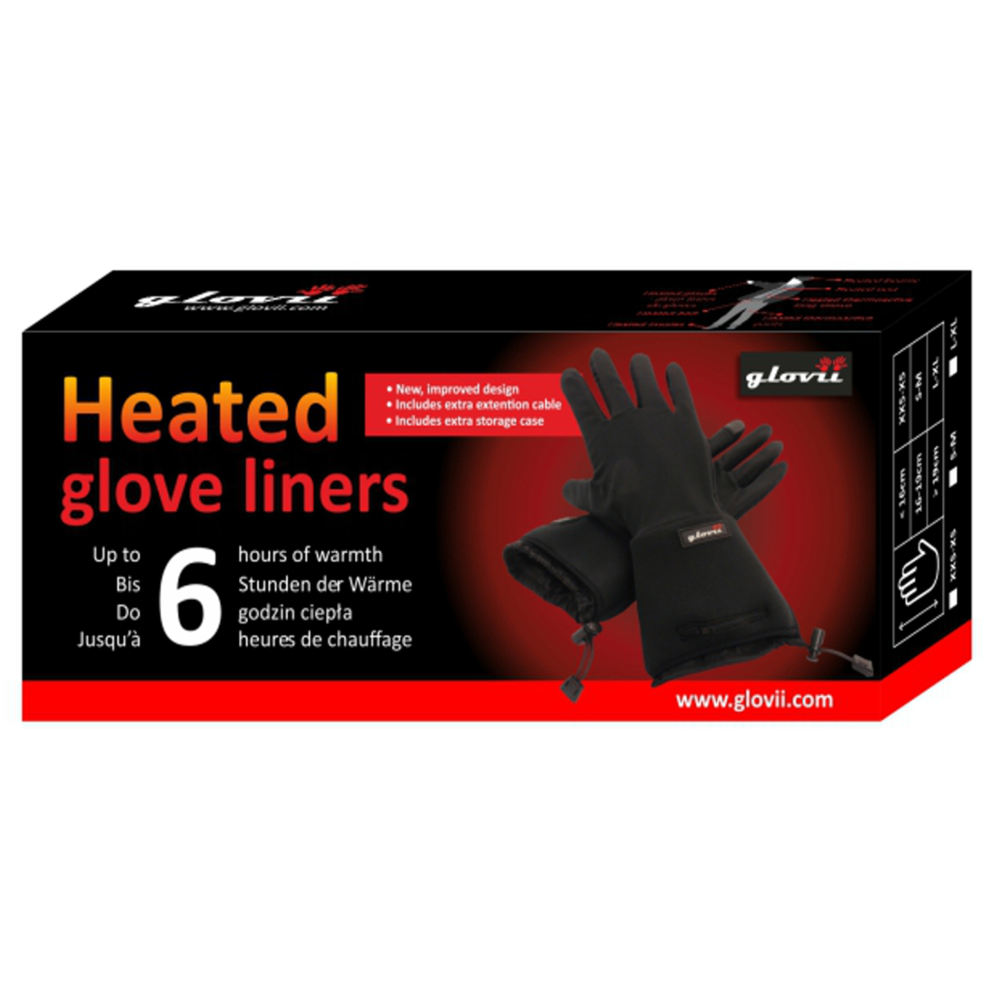Glovii Heated Universal Gloves XS. Grey