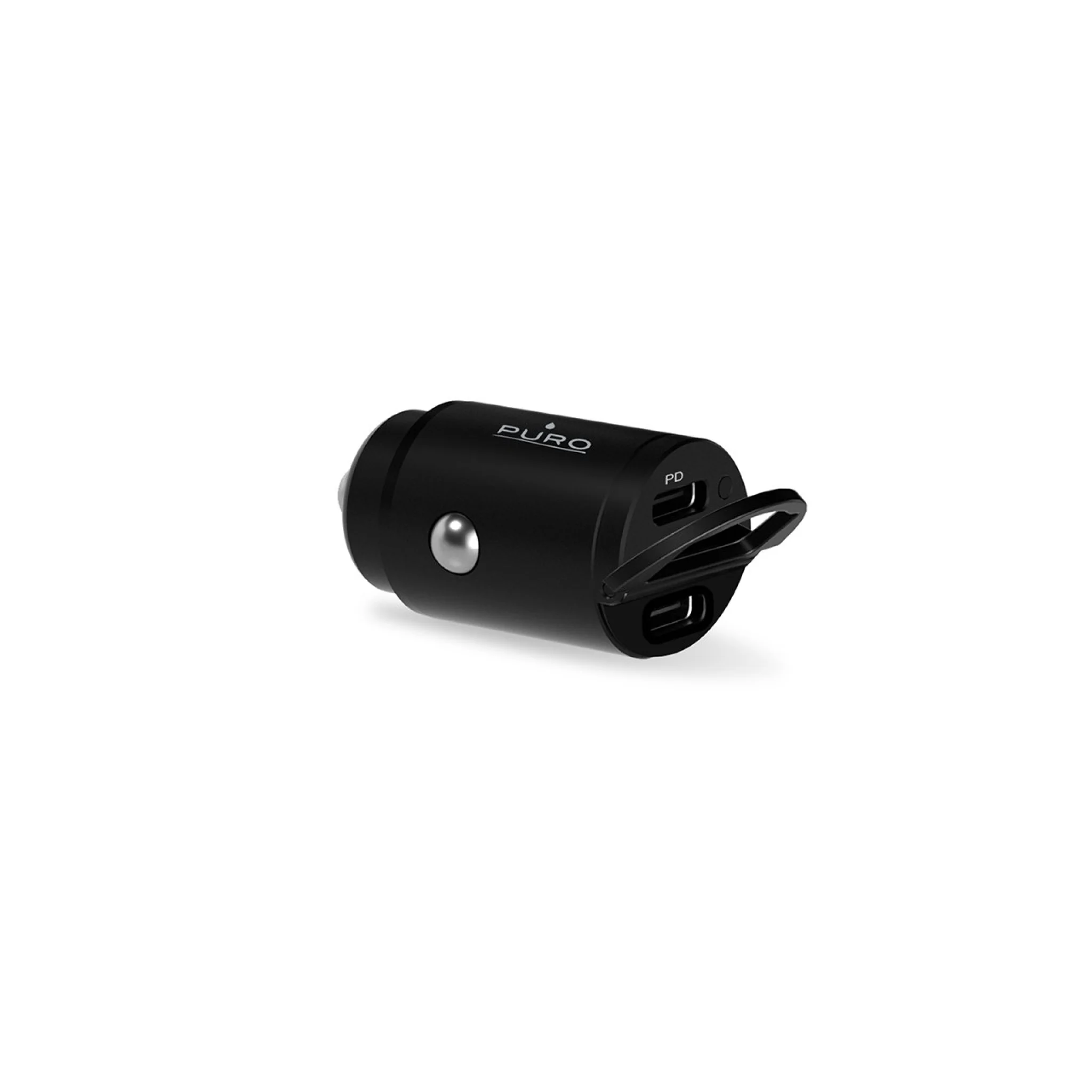 PURO Mini Car Charger "Bullet" 2 Port USB-C Fast Charging and Power Delivery 30W