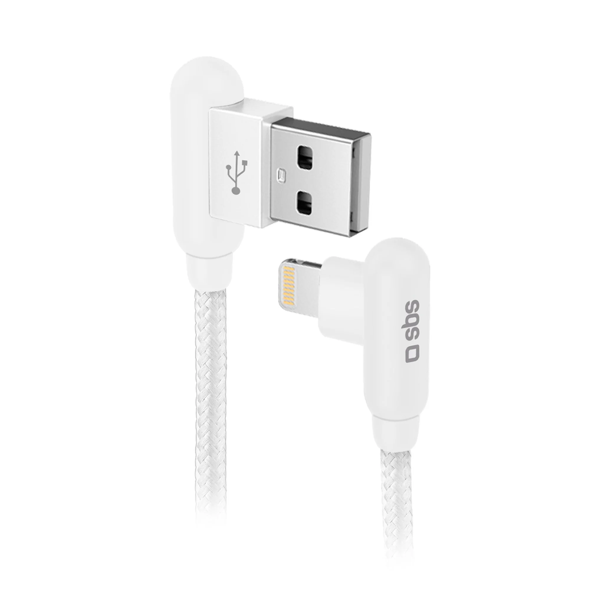 SBS 90° Lightning Cable. 1m. White