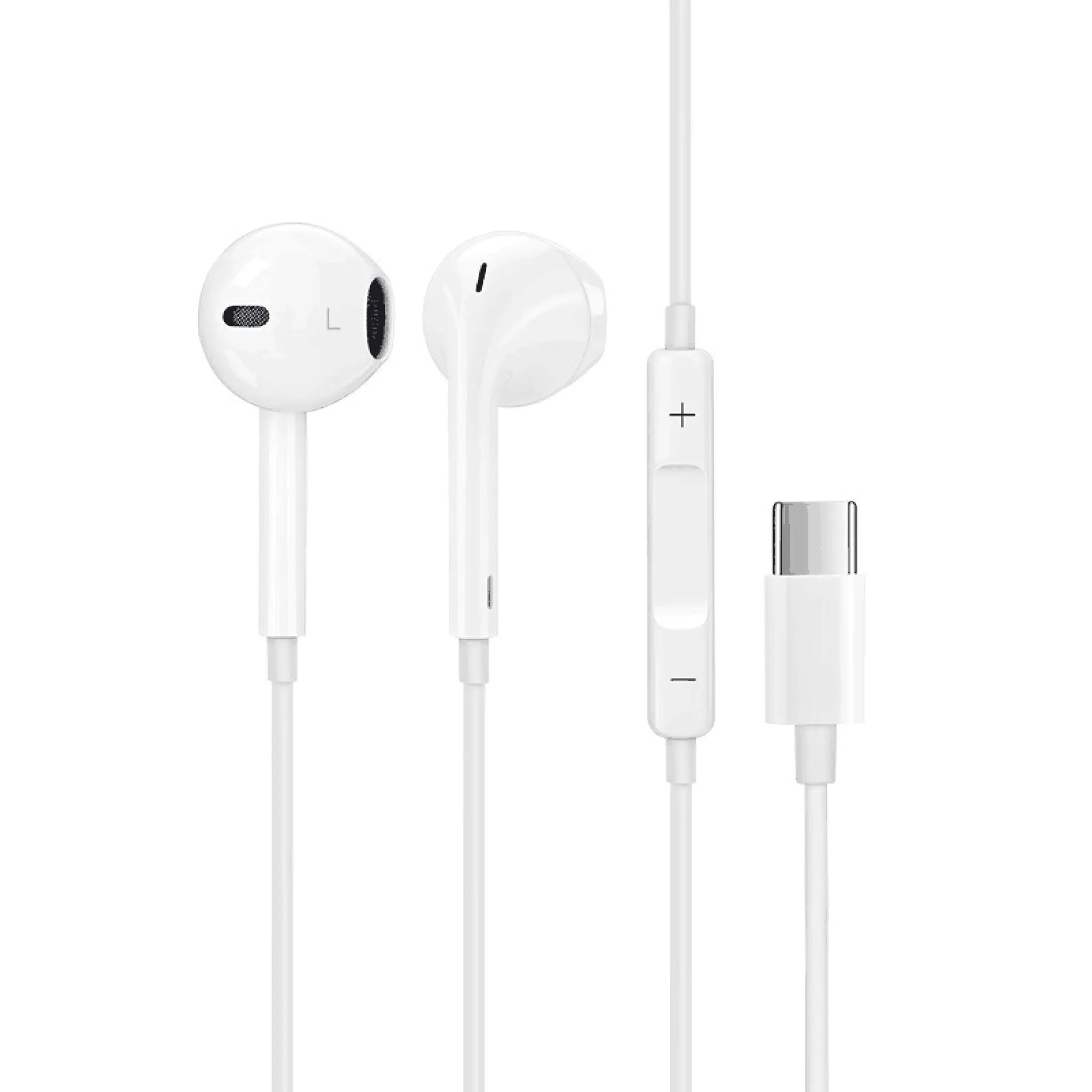 Sinox in-ear headphones USB-C with microphone. White