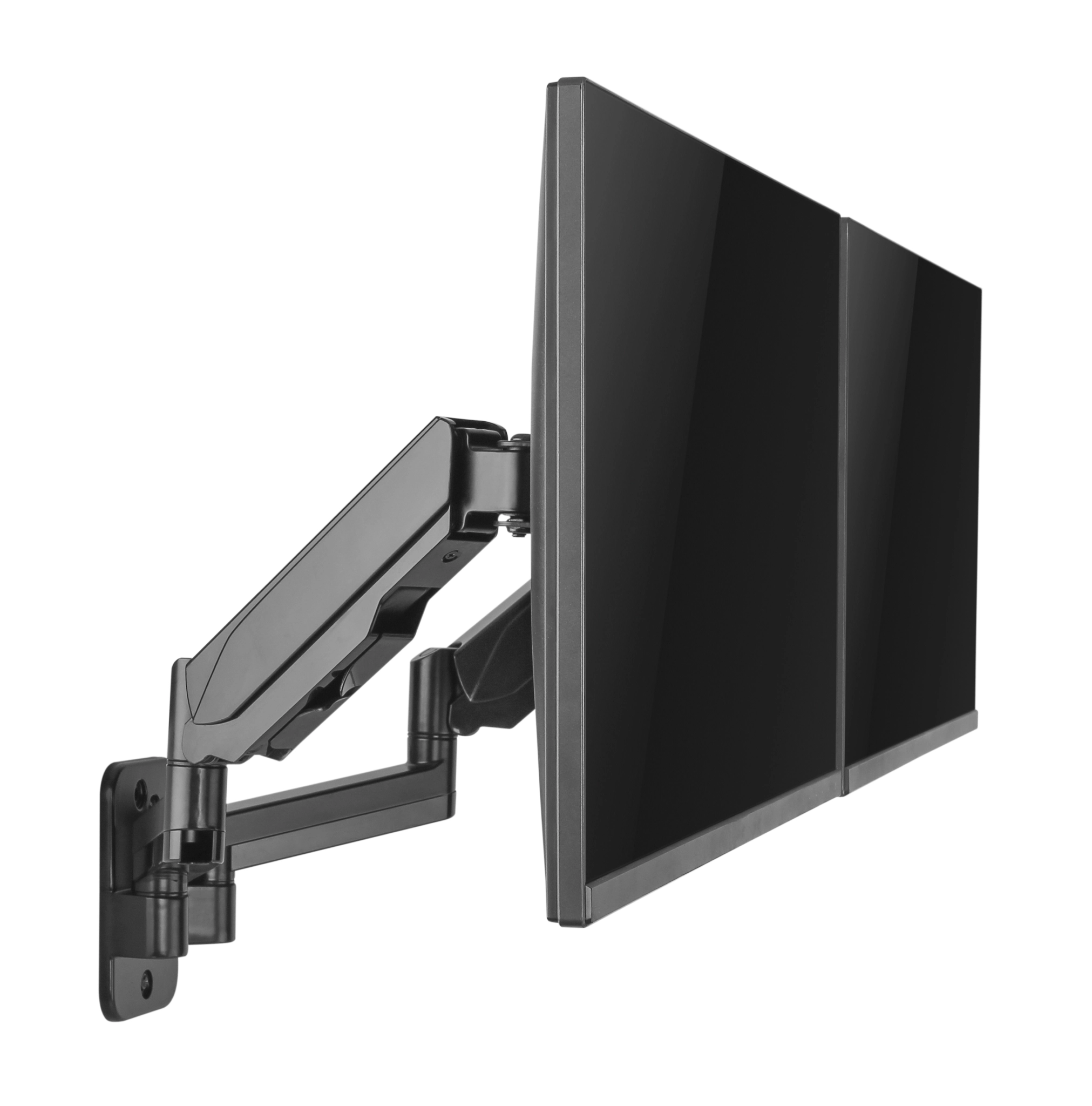 Sinox Office Dual Monitor Wall Mount with Gas Spring. Up to 32". Black