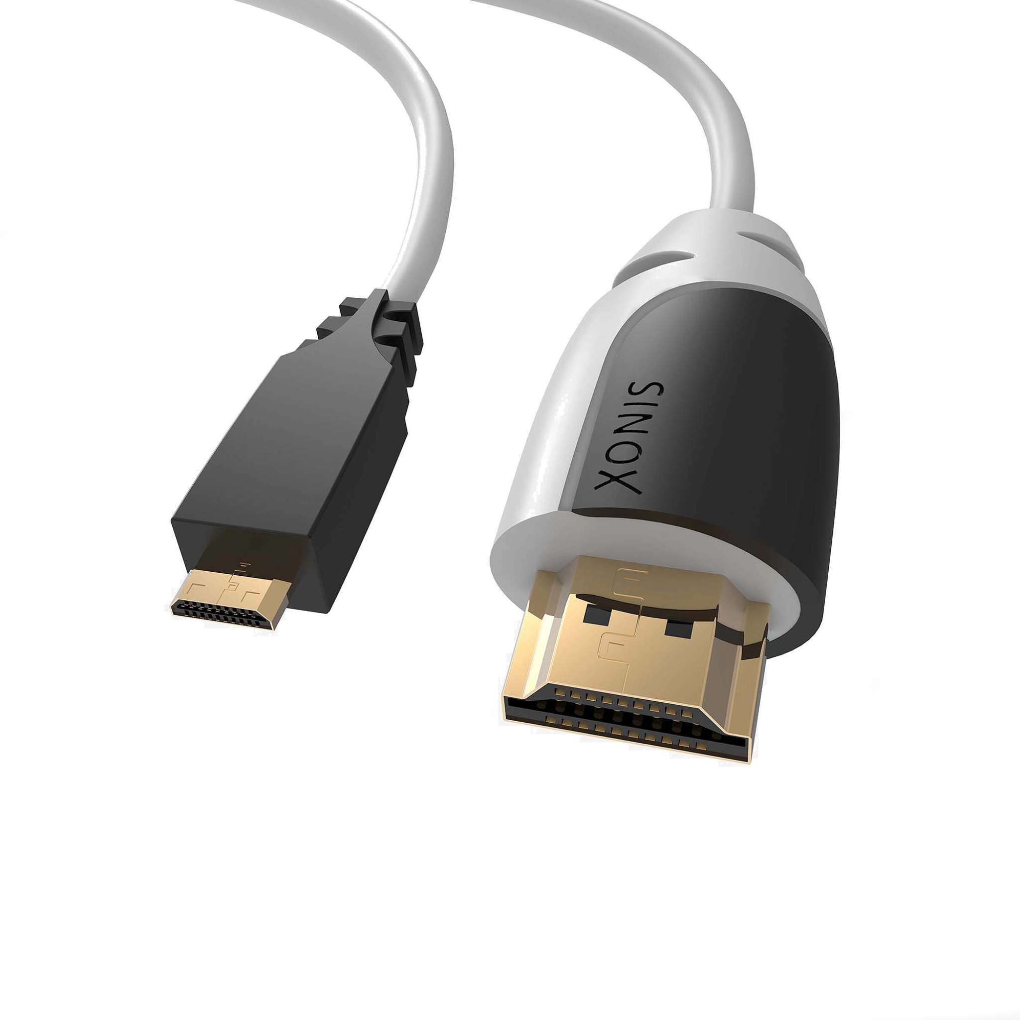Sinox High Speed Micro HDMI™ Cable. 2m. Grey/black