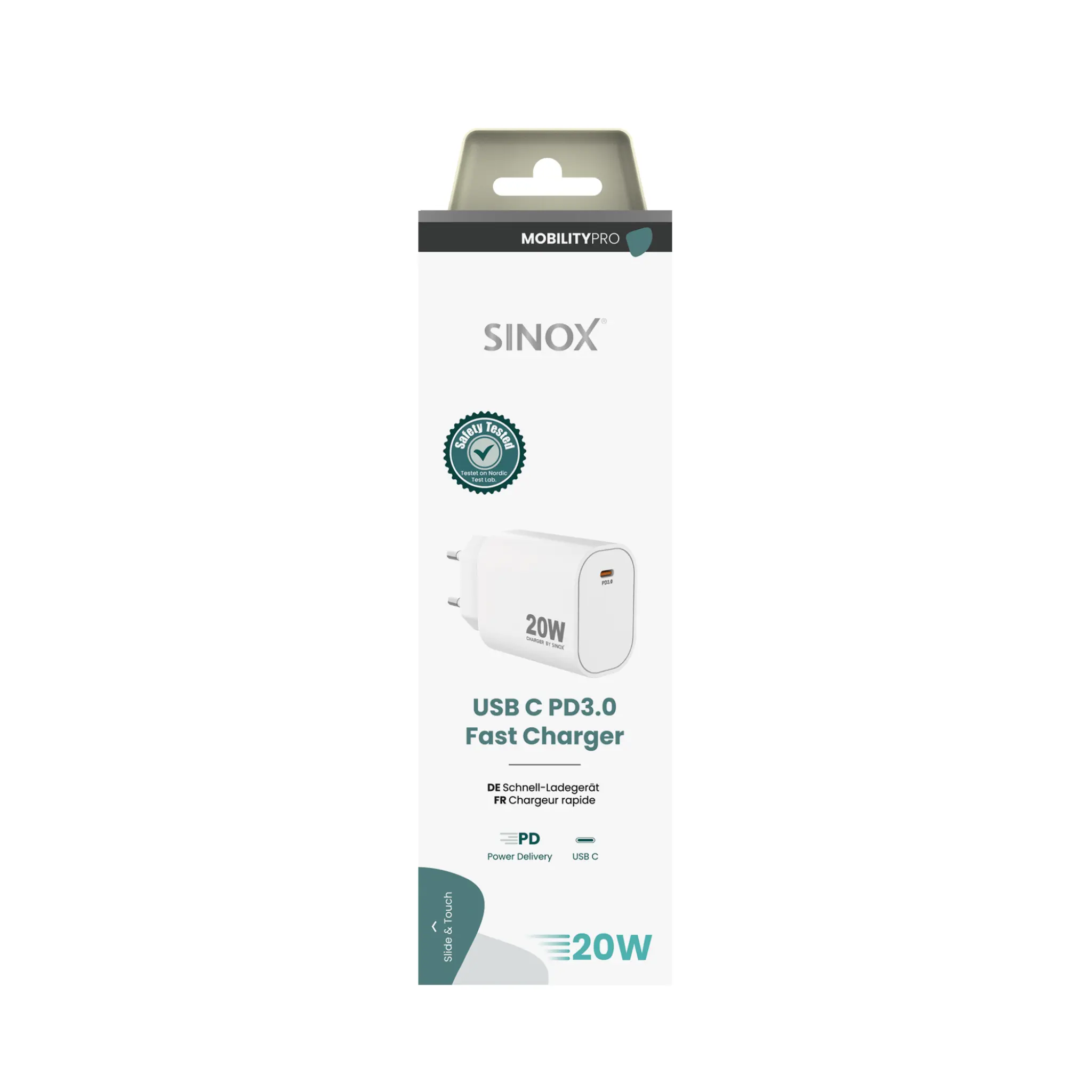 Sinox PRO Wall Charger USB-C PD 20W. White