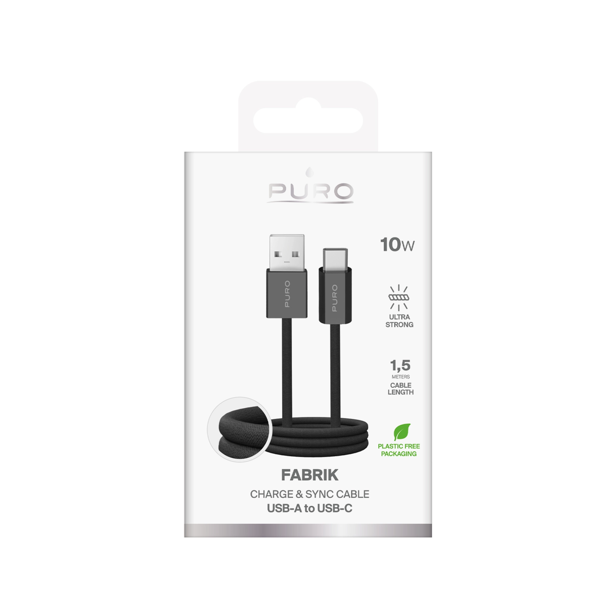 PURO Fabrik 2.0 USB-A - USB-C Charging and Synchronization Cable