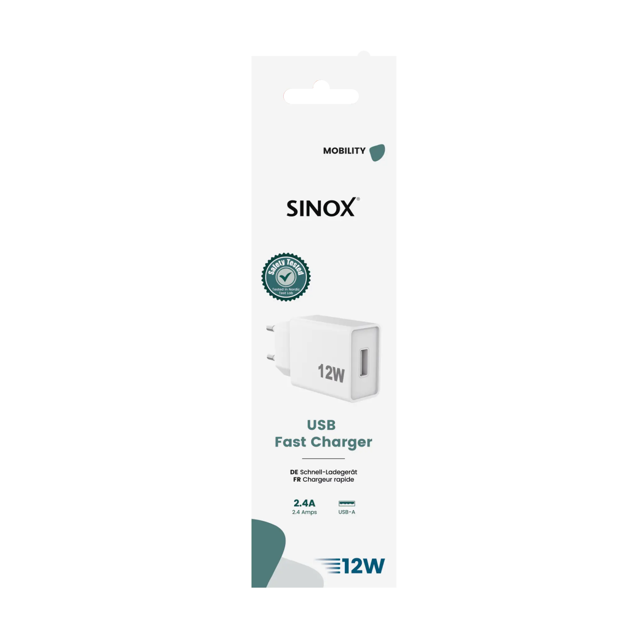 Sinox Wall Charger USB-A 12W. White