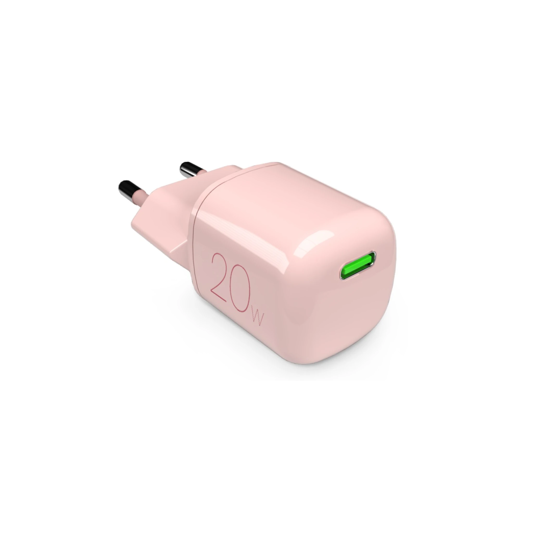 PURO MiniPro 20W USB-C-vægoplader - GAN-teknologi. Rose