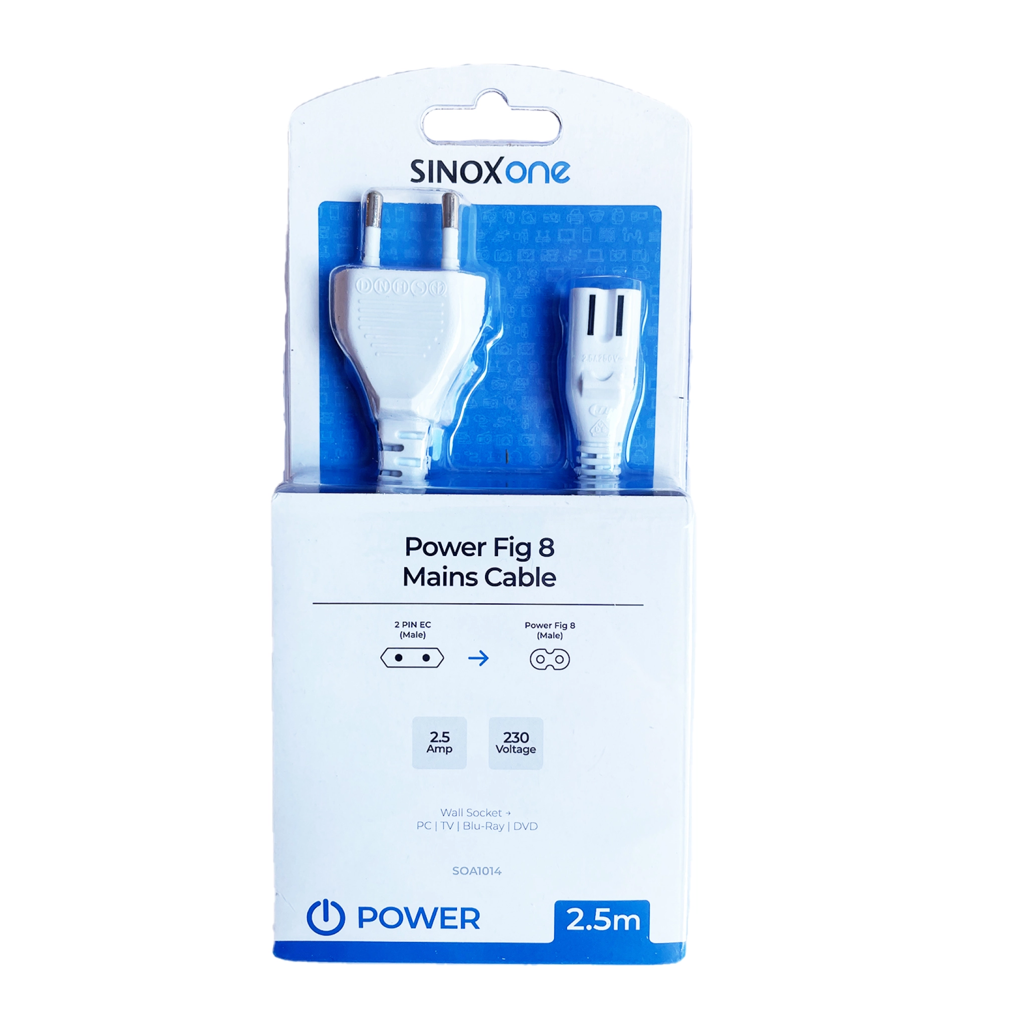Sinox One 8-figure Cable. 2.5m. White