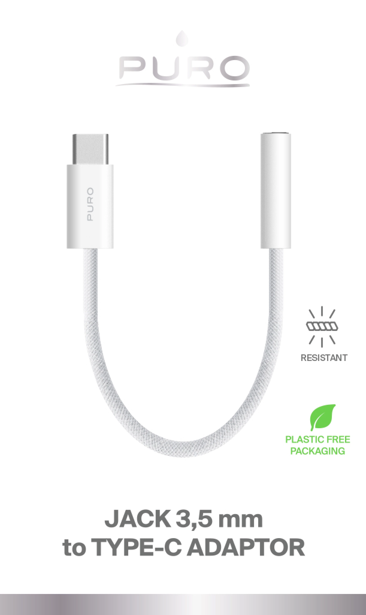 PURO USB-C-adapter til hovedtelefonstik 3,5 mm, 15 cm