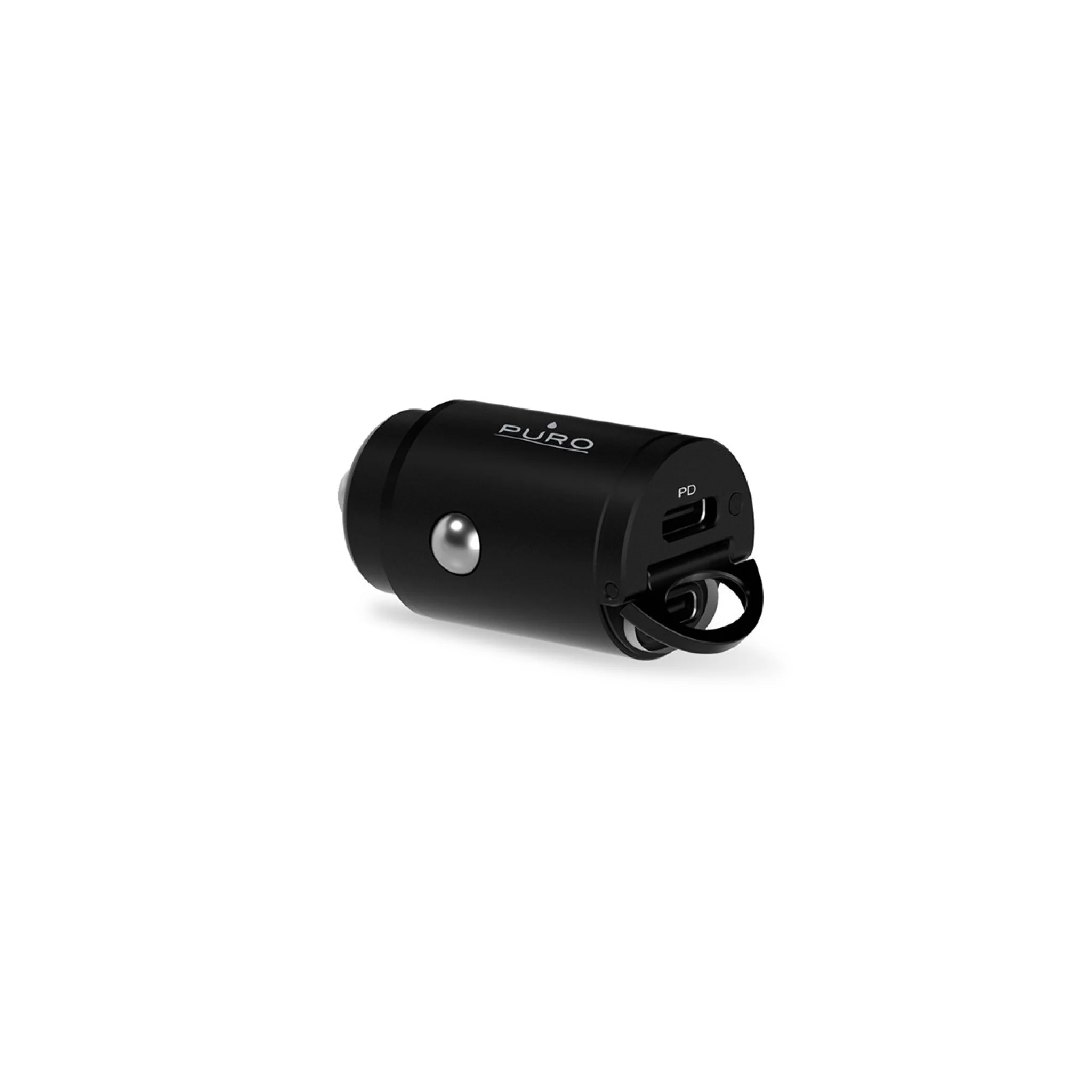PURO Mini Car Charger "Bullet" 2 Port USB-C Fast Charging and Power Delivery 30W