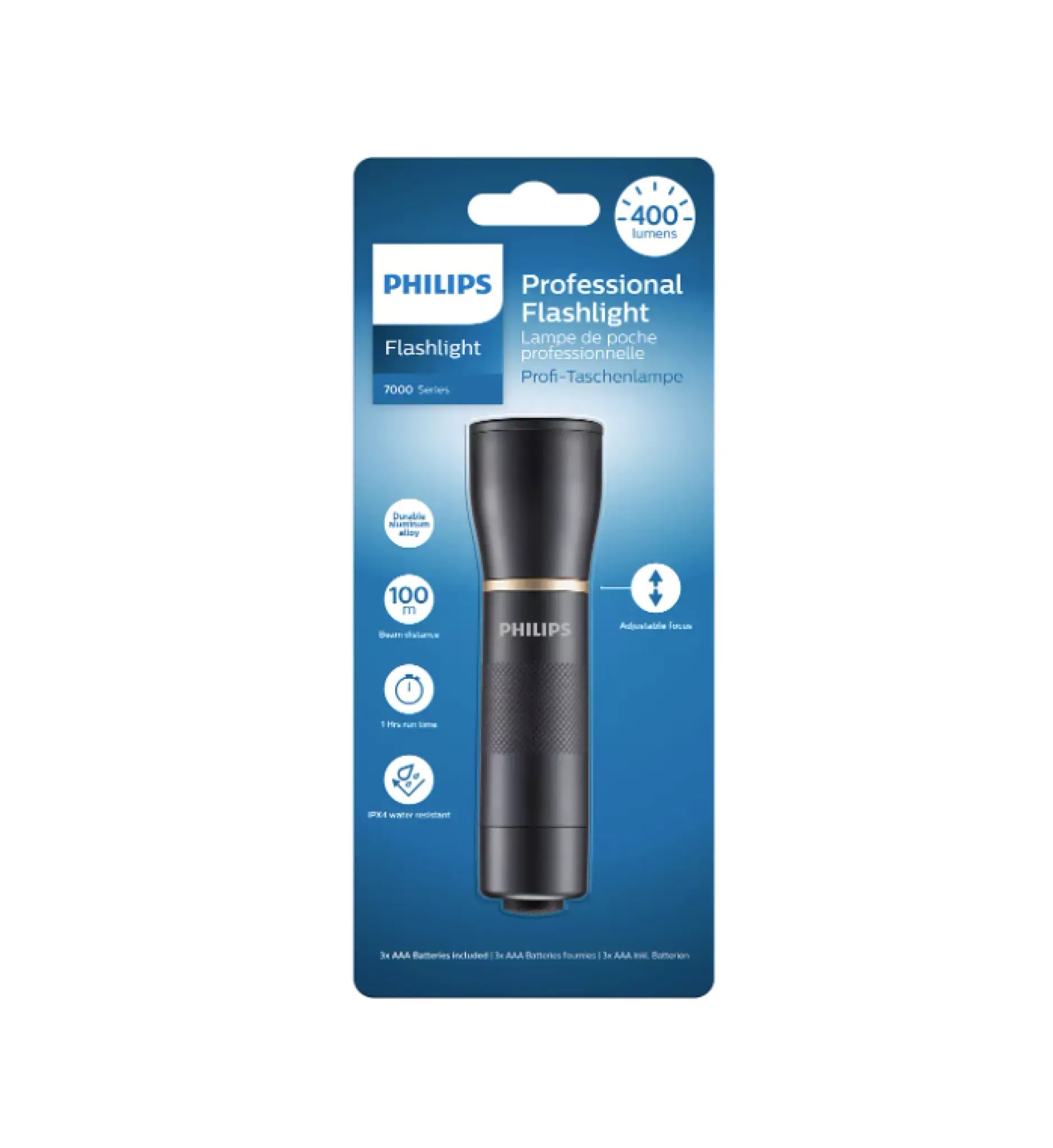 Philips Pro LED Flashlight. Black