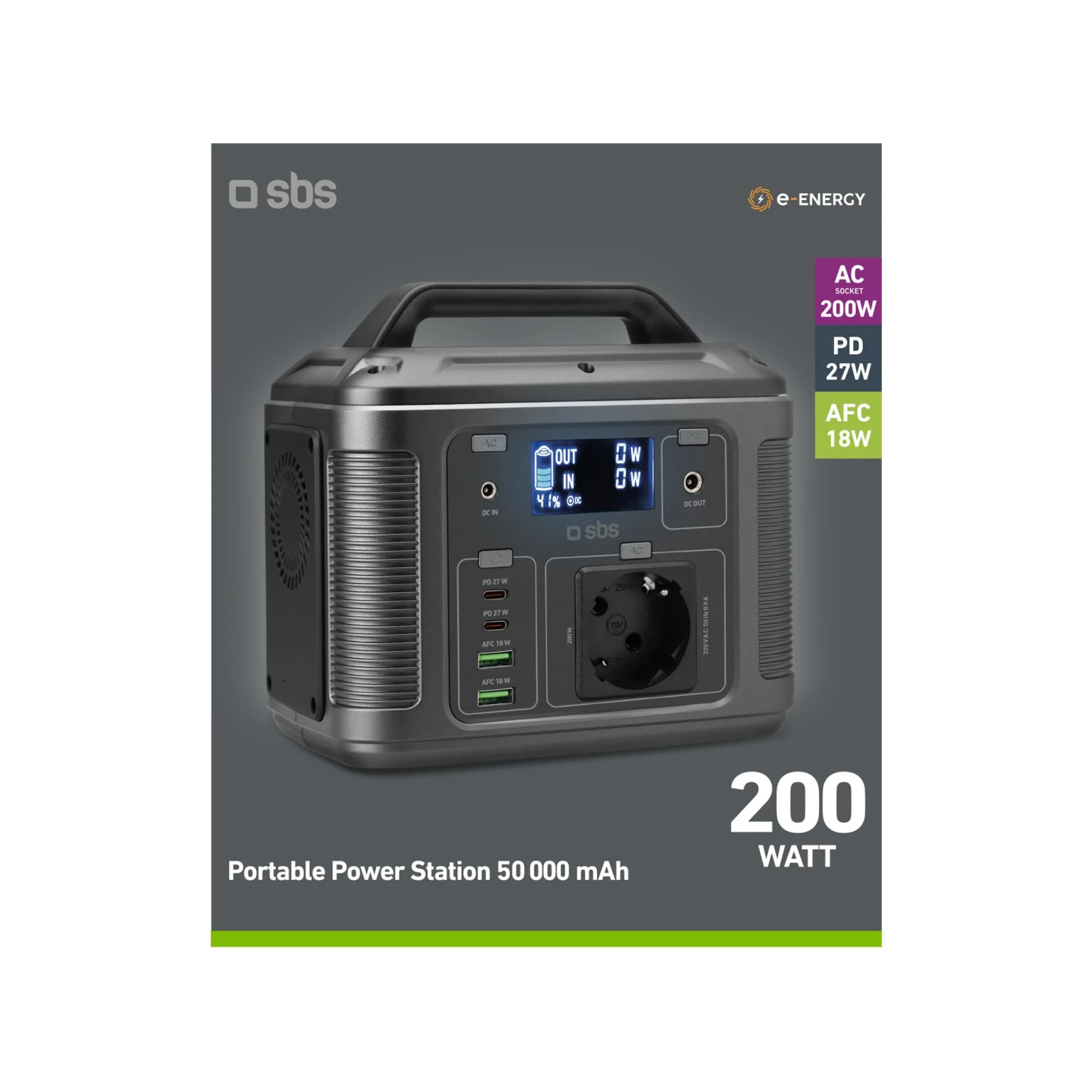 Sbs Portable 200W charging station. Sort