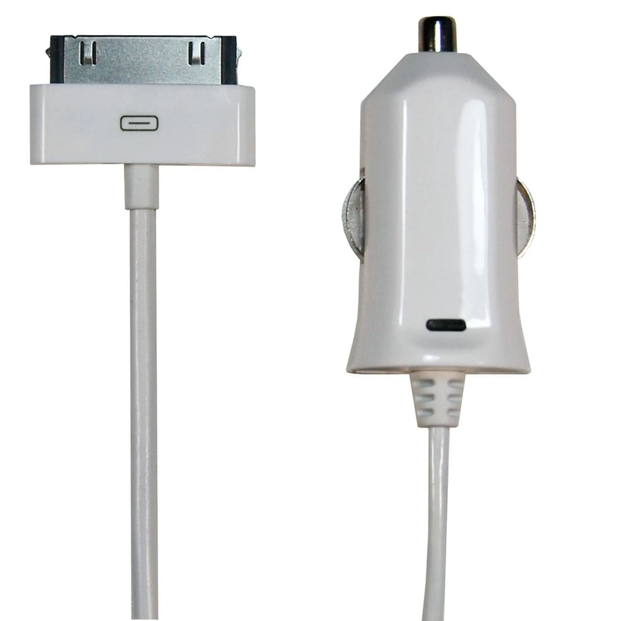 Sinox 12V Car Charger w/30-pin+MFI chip 2.1A. 1m. White