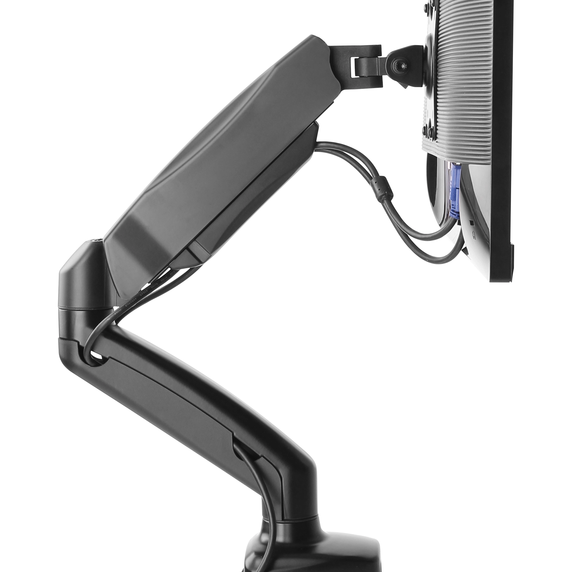 Sinox Office Single Monitor Desk Mount with Gas Spring. Up to 32". Black