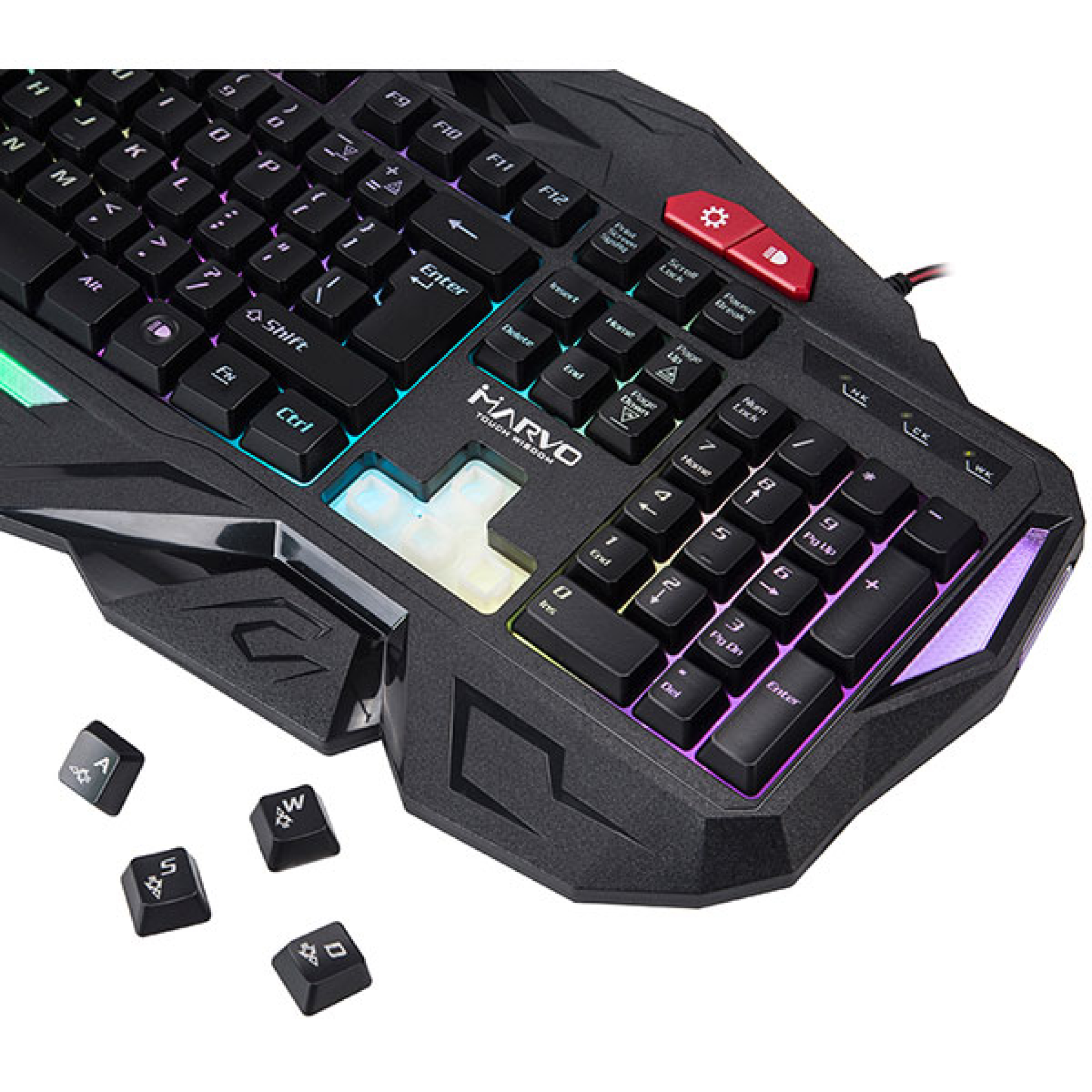 Marvo gaming tastatur. Nordisk. Sort