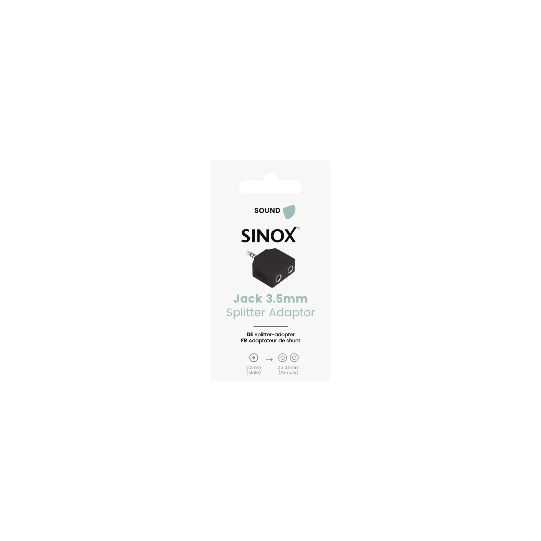Sinox Mini Jack Headphone Splitter. Black