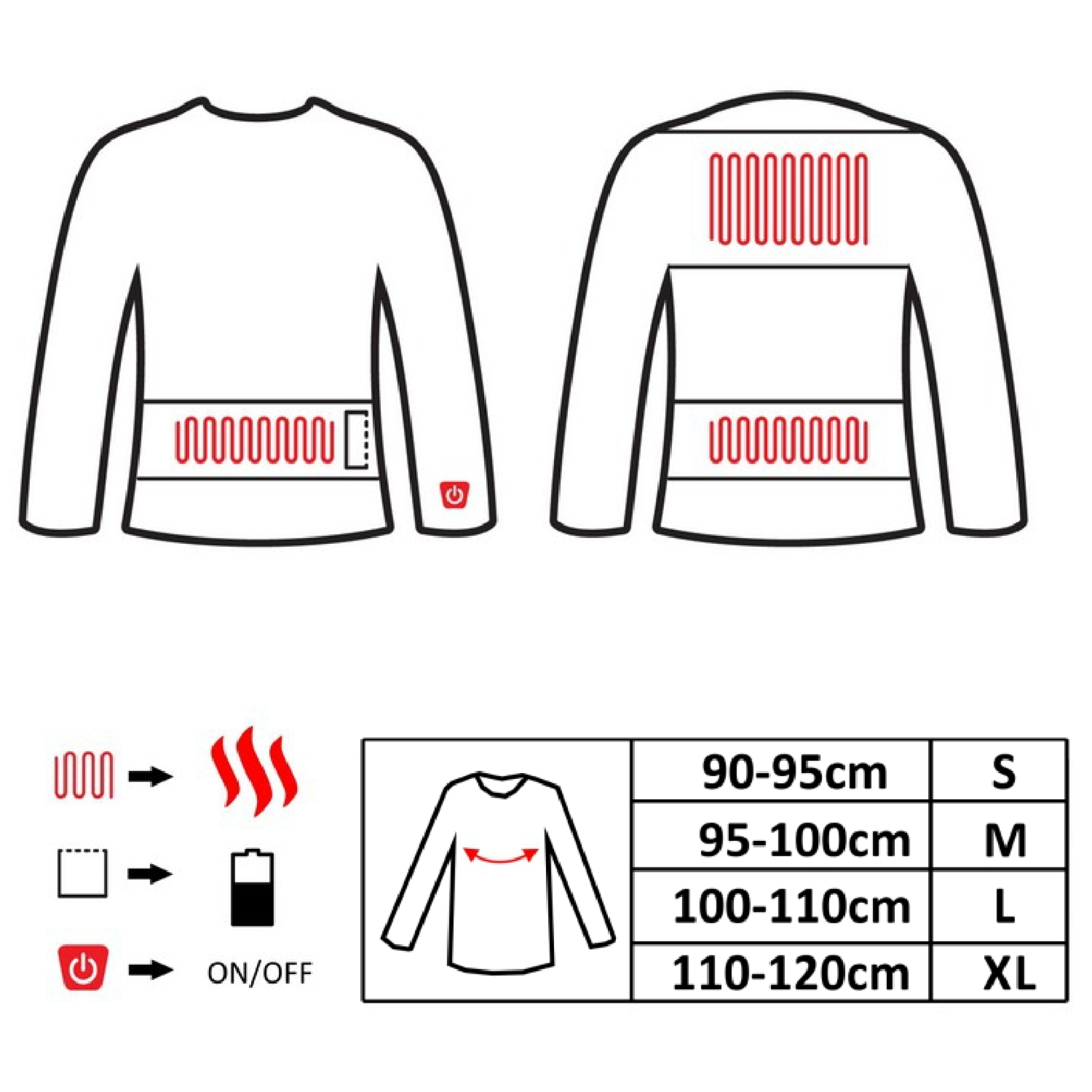 Glovii Heated Sweatshirt L. Black Glovii Heated Sweatshirt L. Black