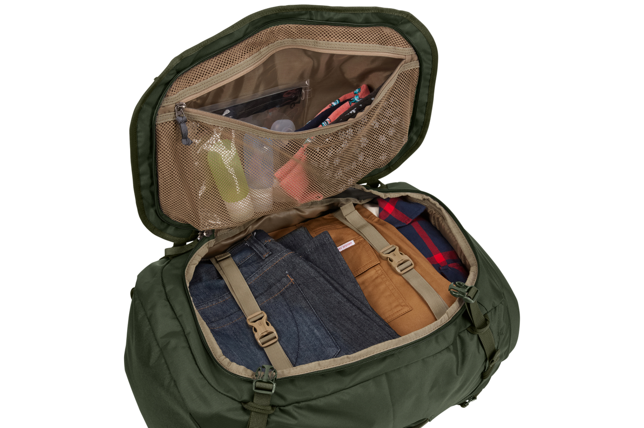 Thule Landmark 60L backpack. Dark Forest Green