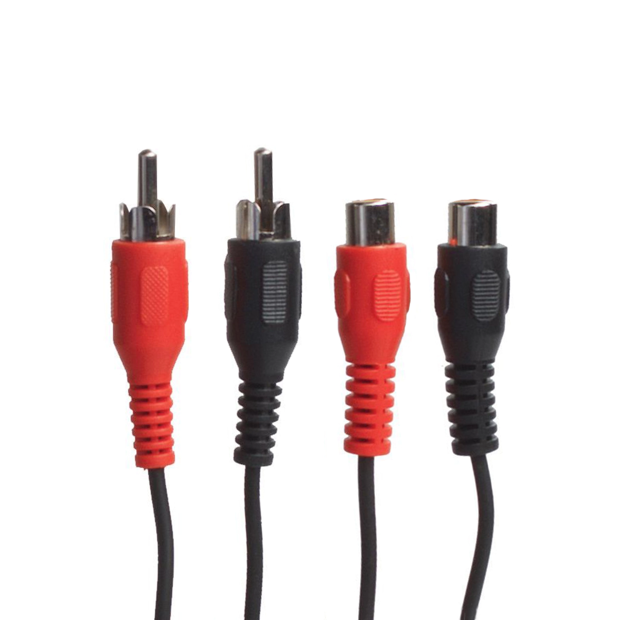 Connectech Phono extension Cable. 5m. Black