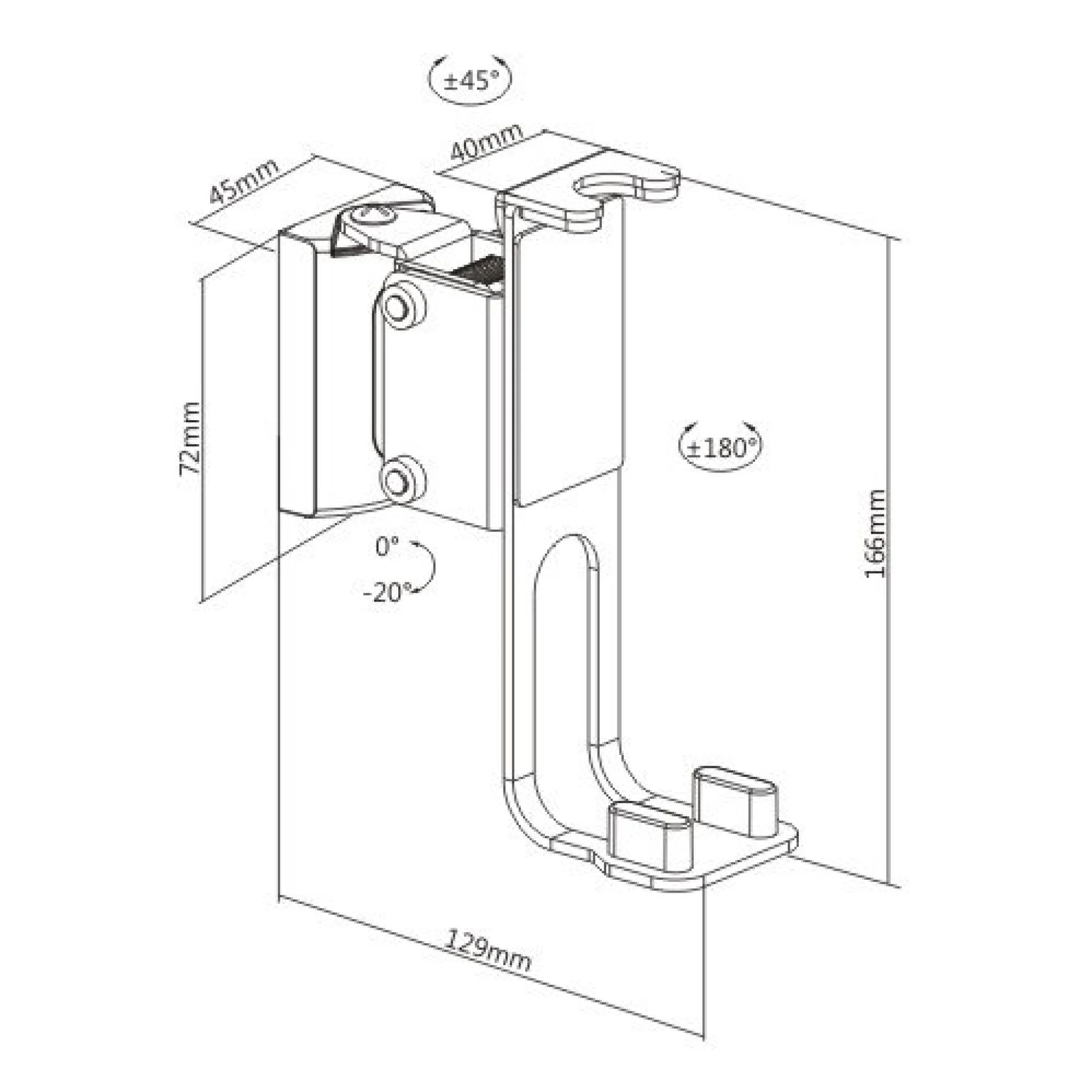 Sinox One SONOS® One, One SL, Play:1 Speaker Mount. Black
