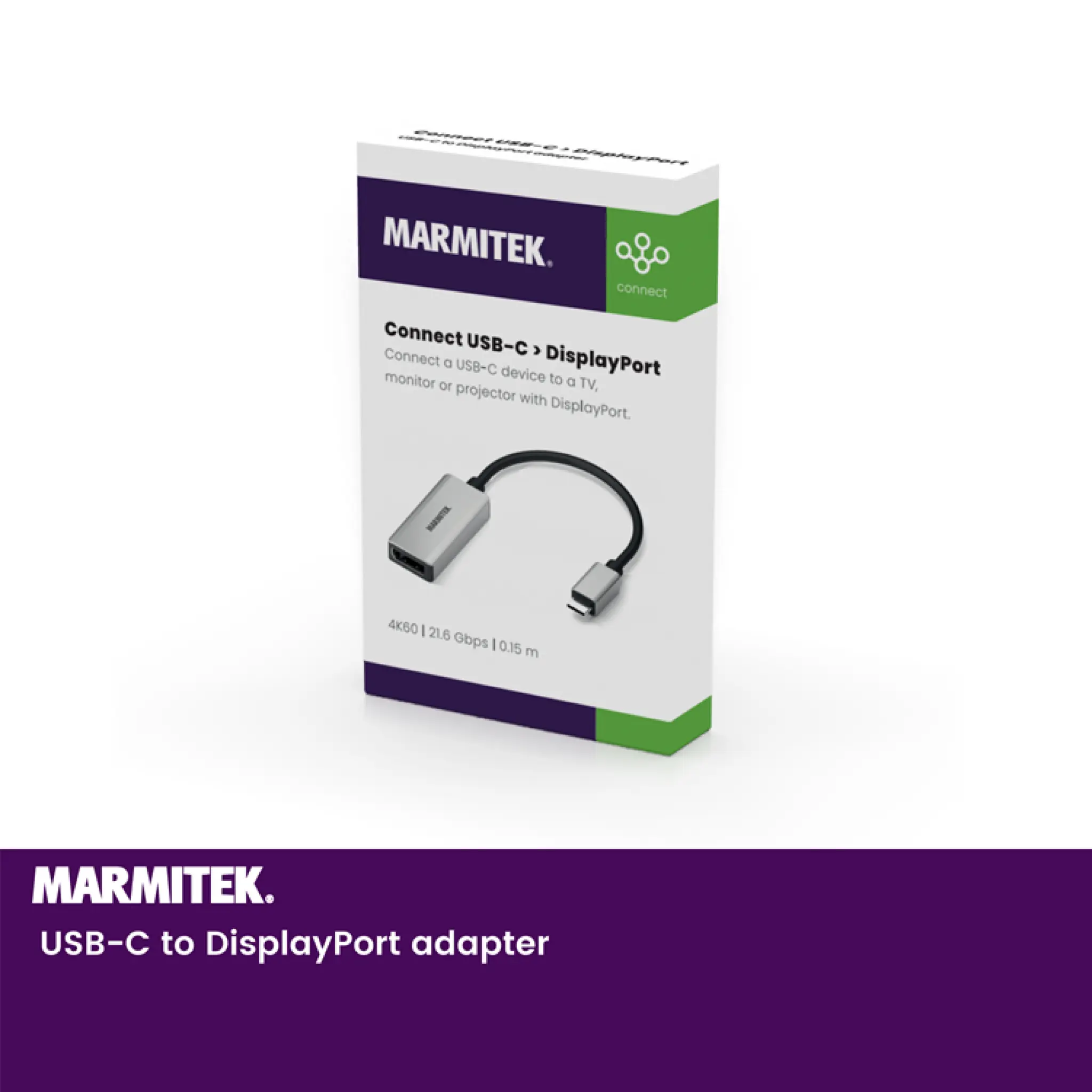 Marmitek USB-C to DisplayPort adapter. 0.15m