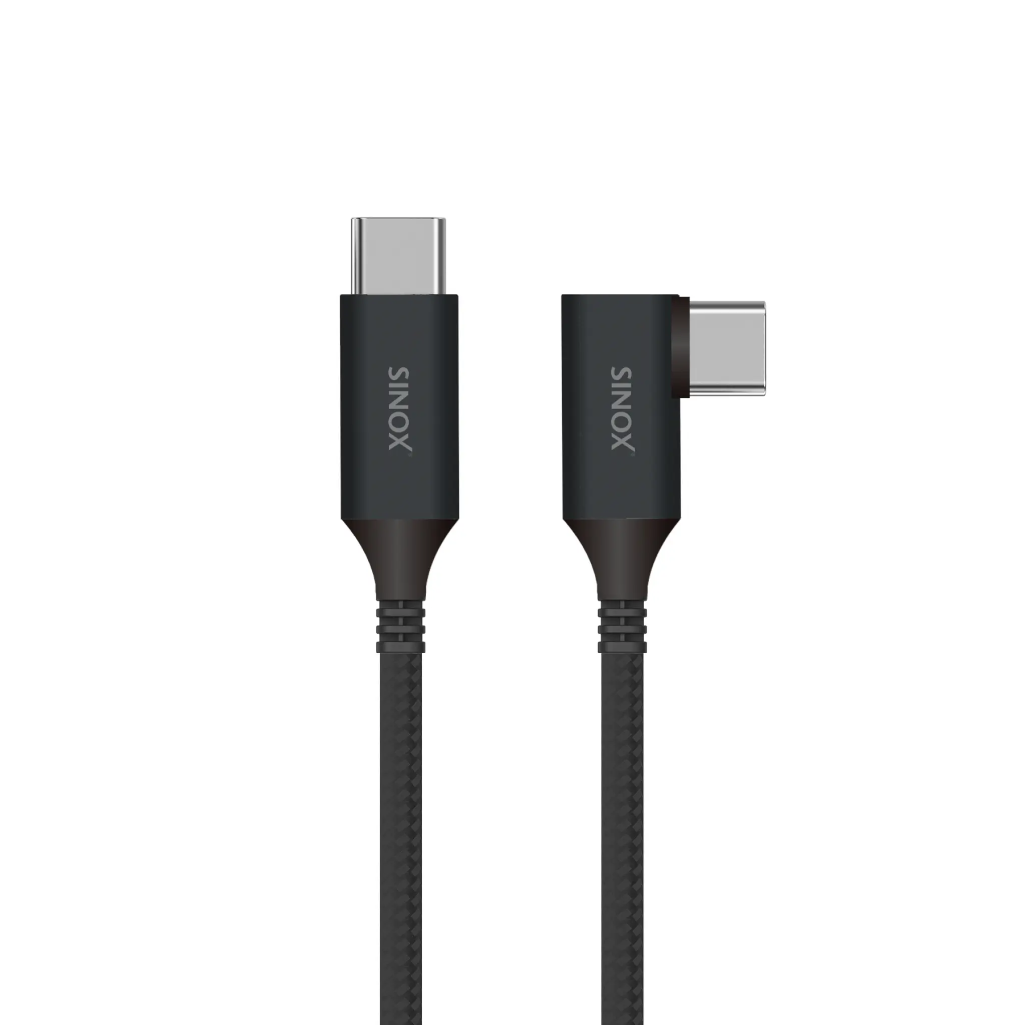 Sinox PRO USB C 3.2 Gen 2 Angled Cable. 2m. Black