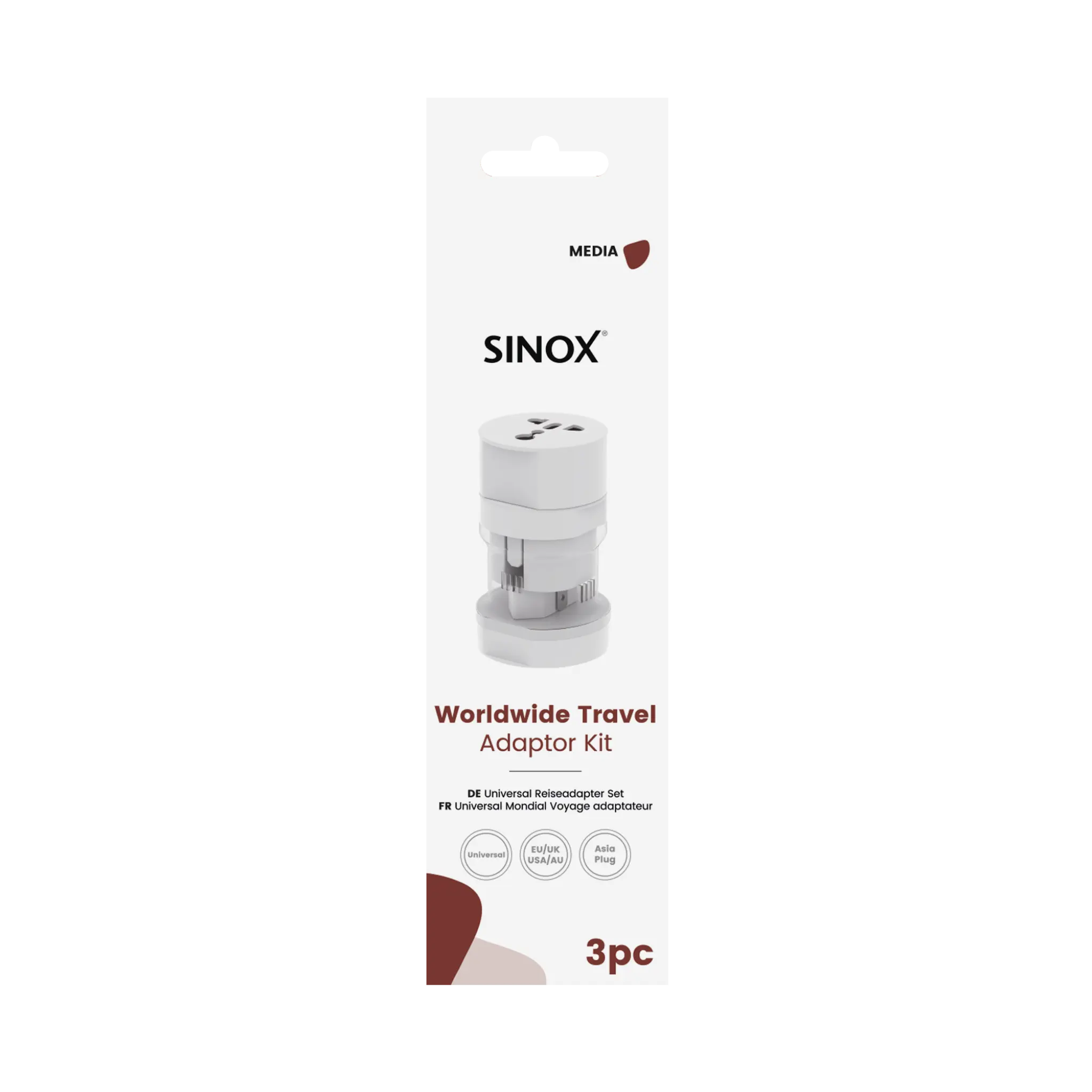 Sinox Travel Adaptor. White