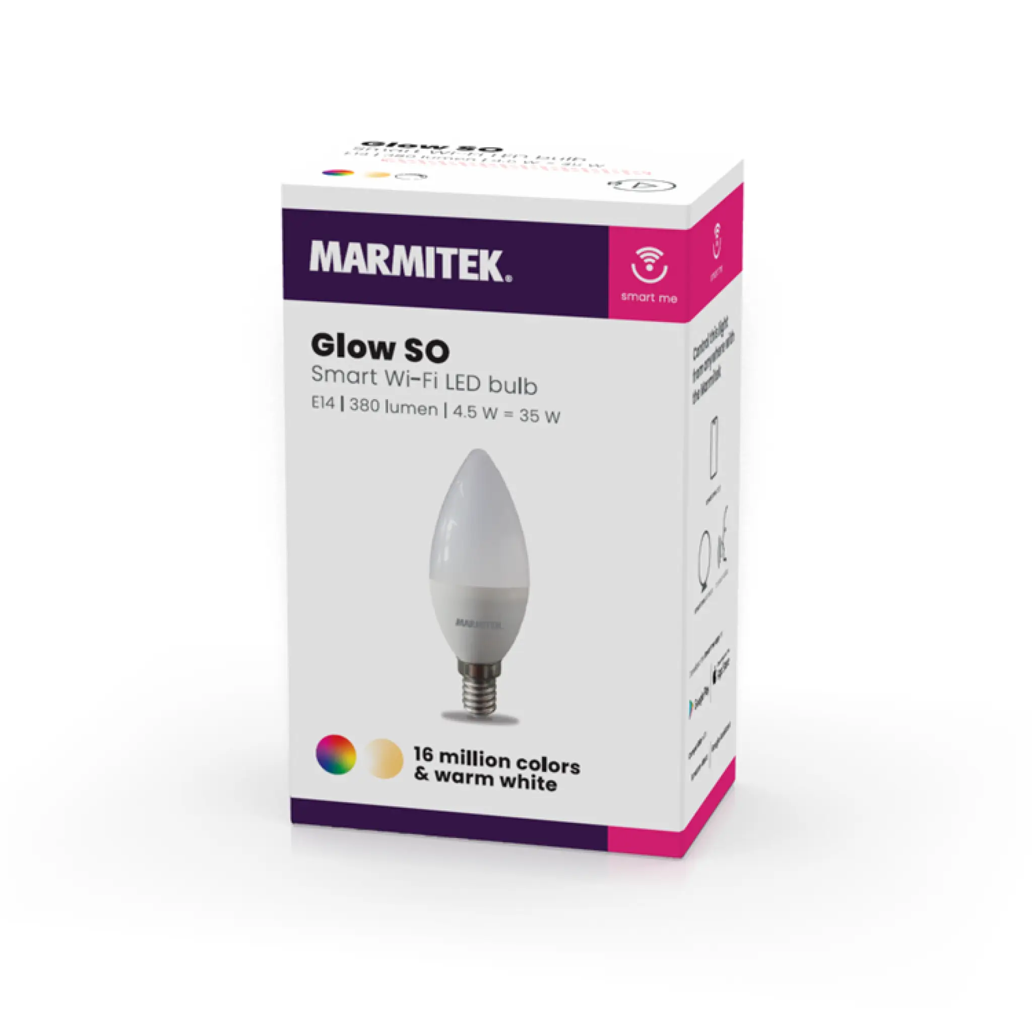 Marmitek Glow SO. E14. Hvid + 16 mio. farver