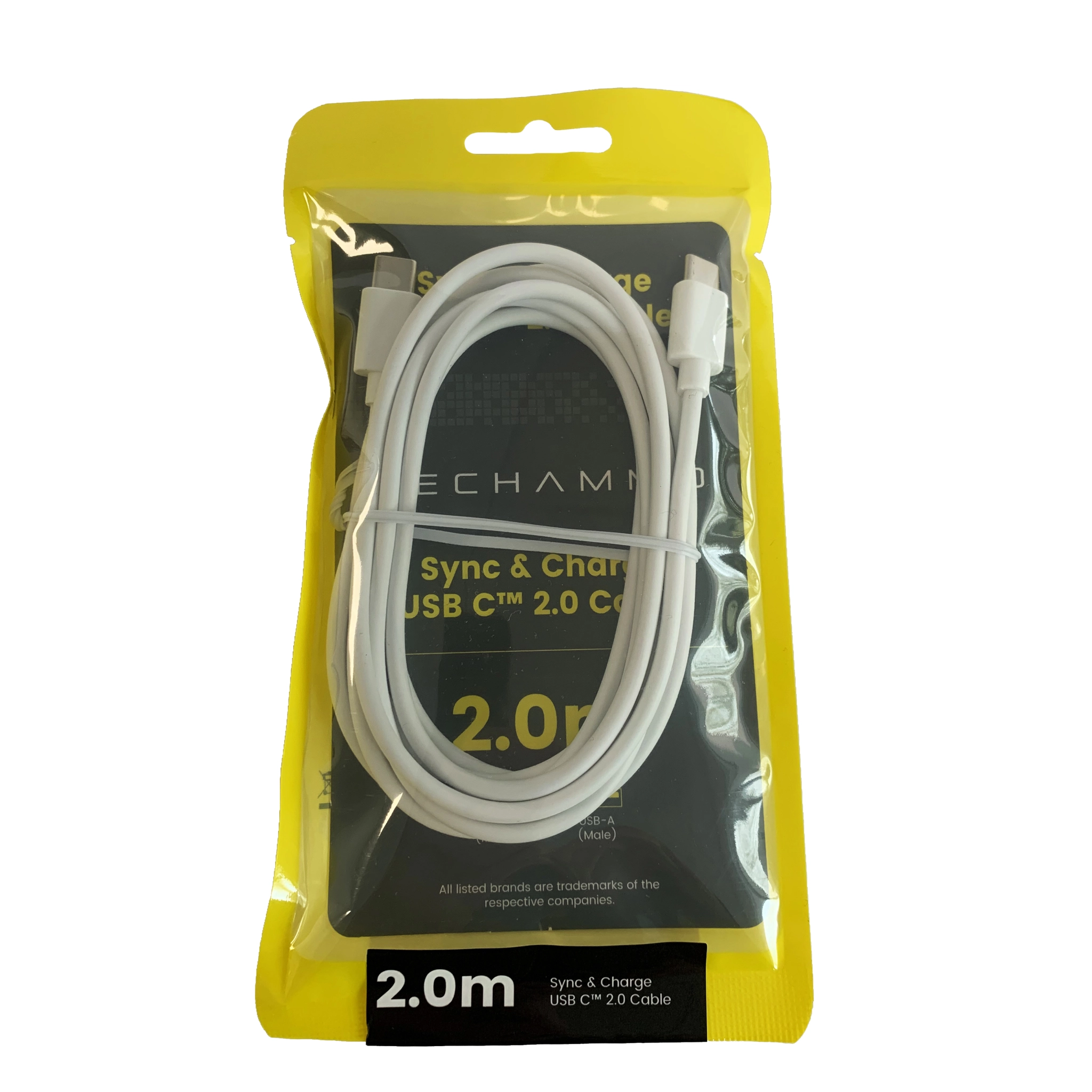 Techammo USB C Cable. 2m. White