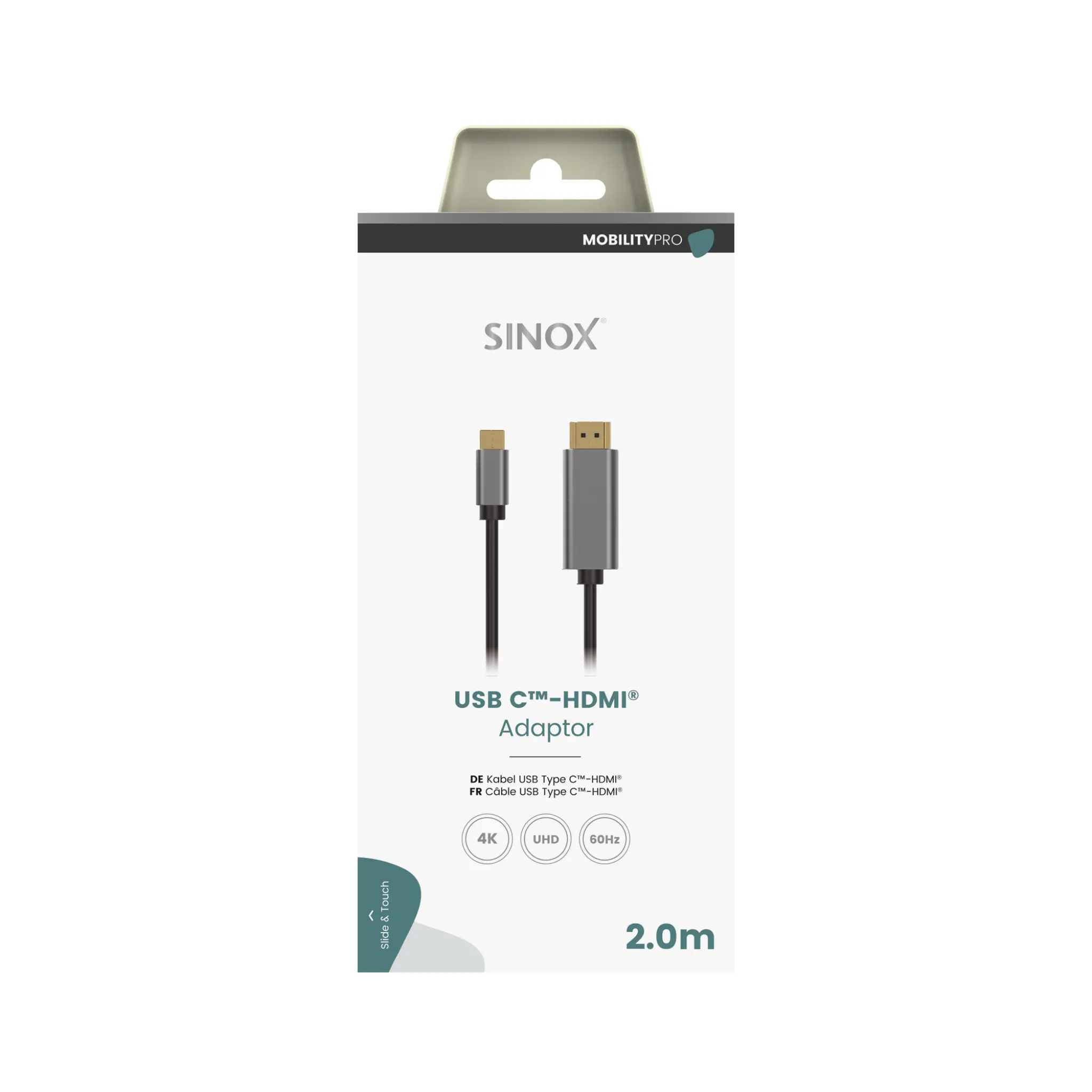 Sinox PRO USB C to HDMI™ Cable. 1.8m. Aluminum